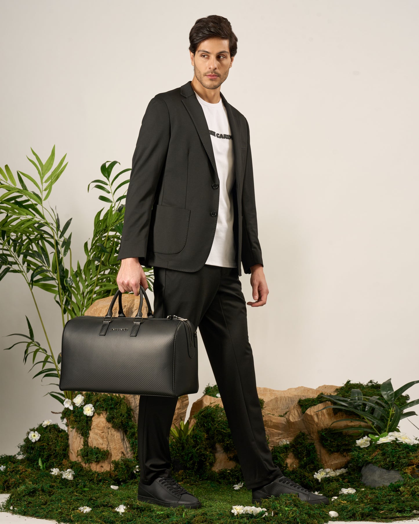 Black Slim Fit Knitted Suit