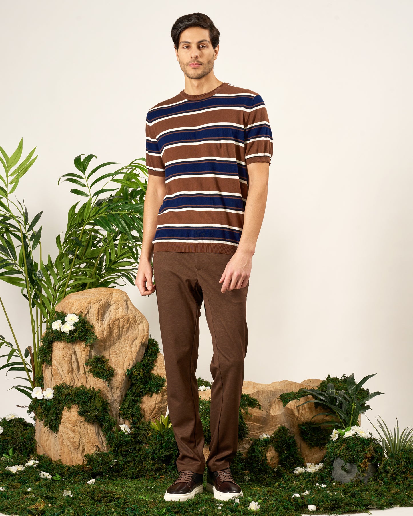 Striped Knit T-Shirt