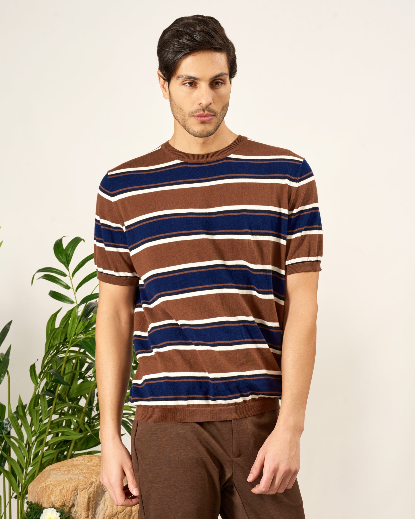Striped Knit T-Shirt