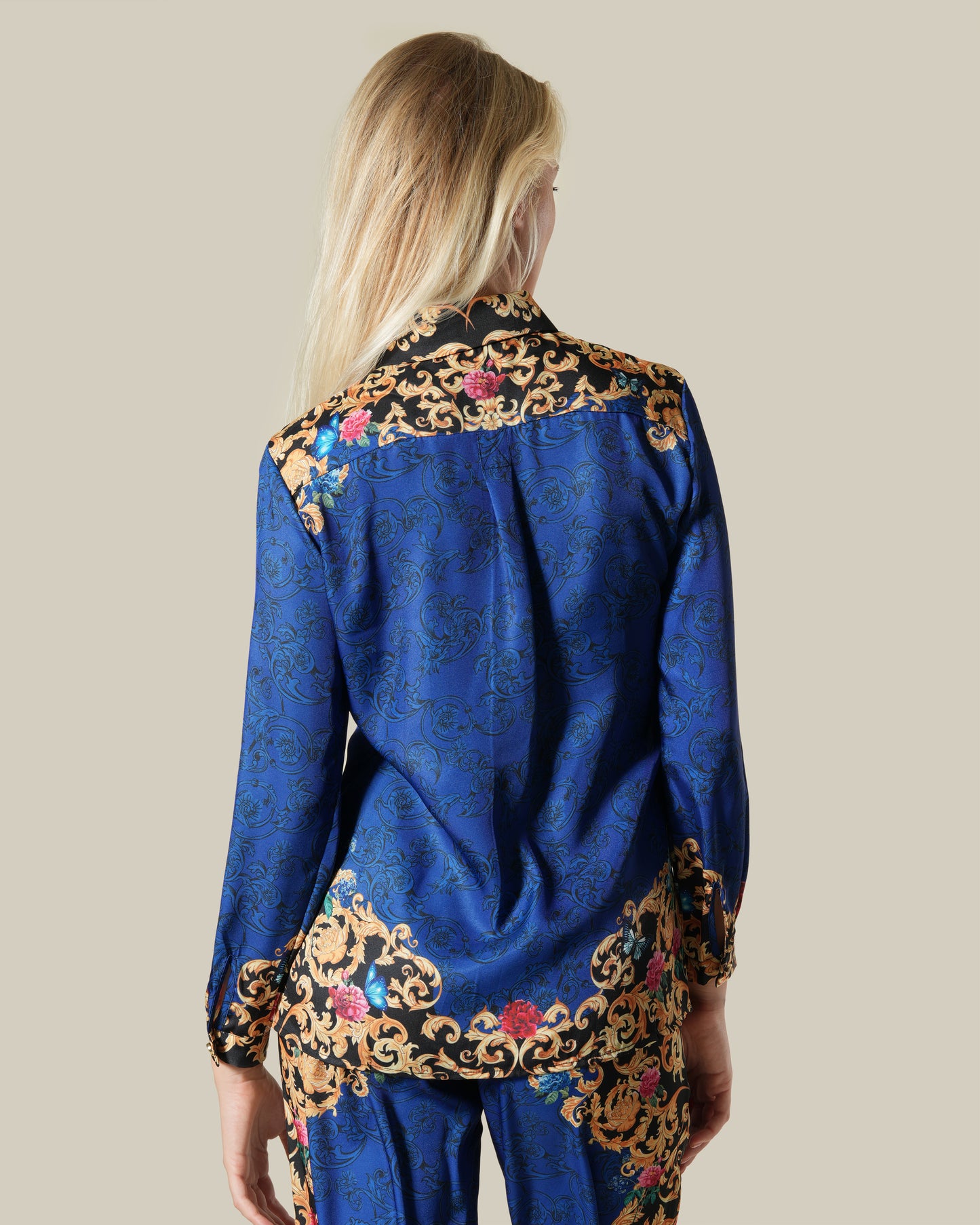 Baroque Floral Placement Printed shirt