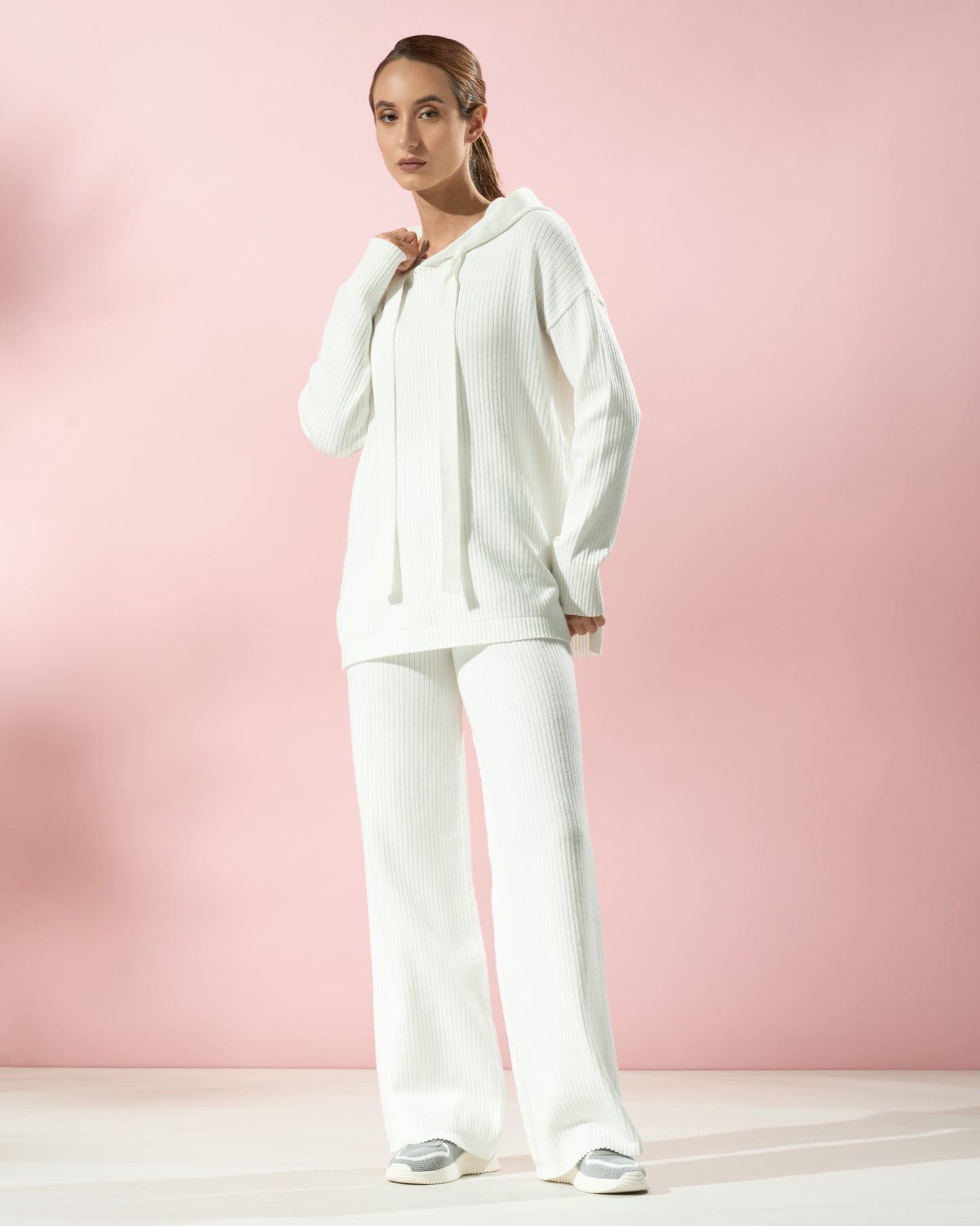 Relaxed Ribbed Knit Tracksuit Set