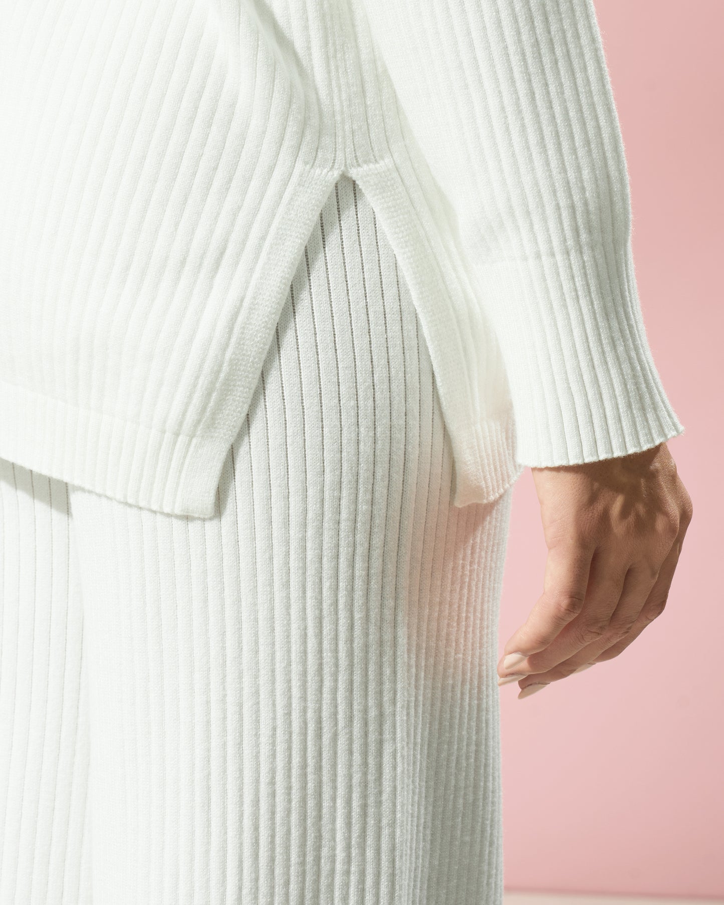 Relaxed Ribbed Knit Tracksuit Set