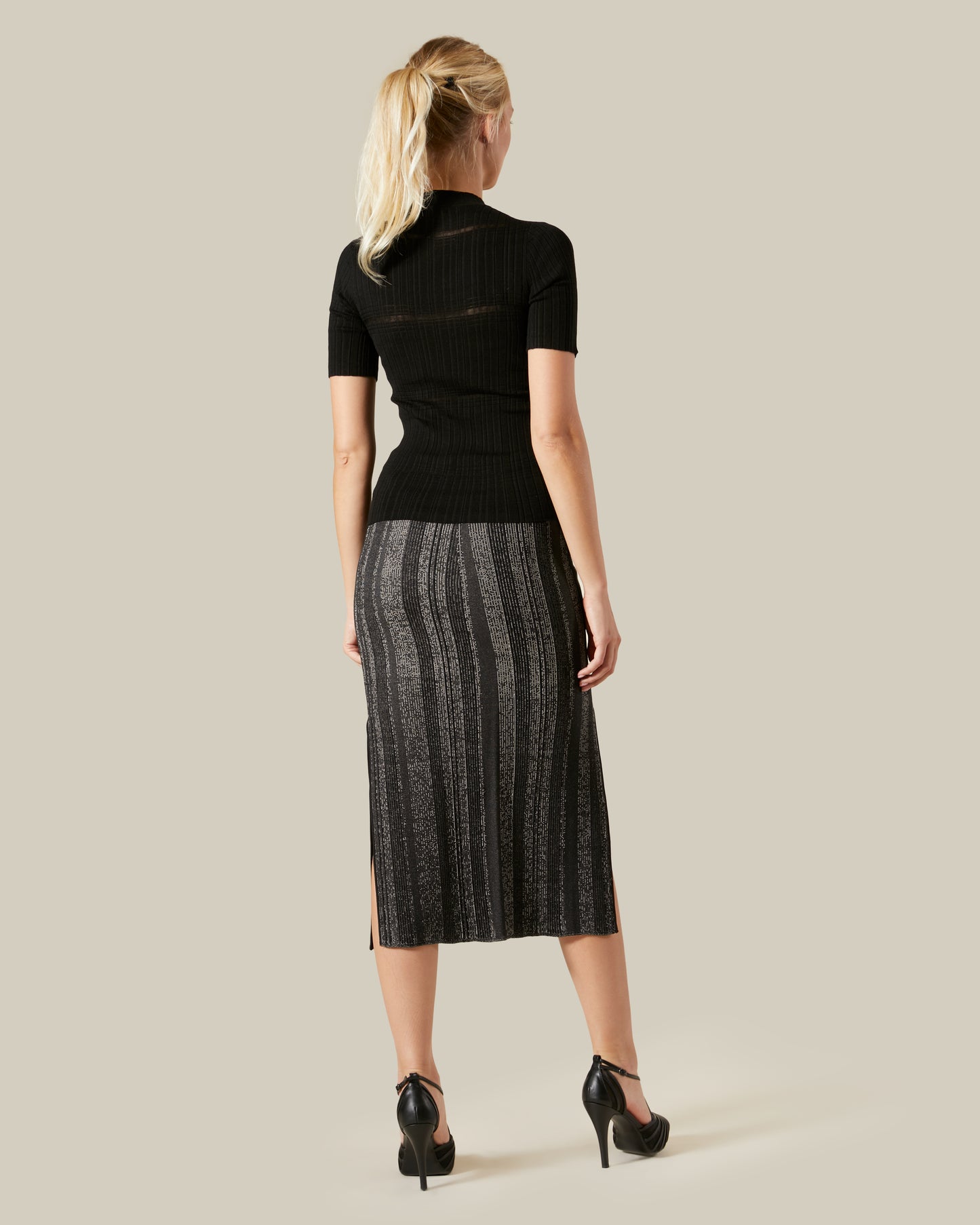 Ribbed Knit Mock Neck Top