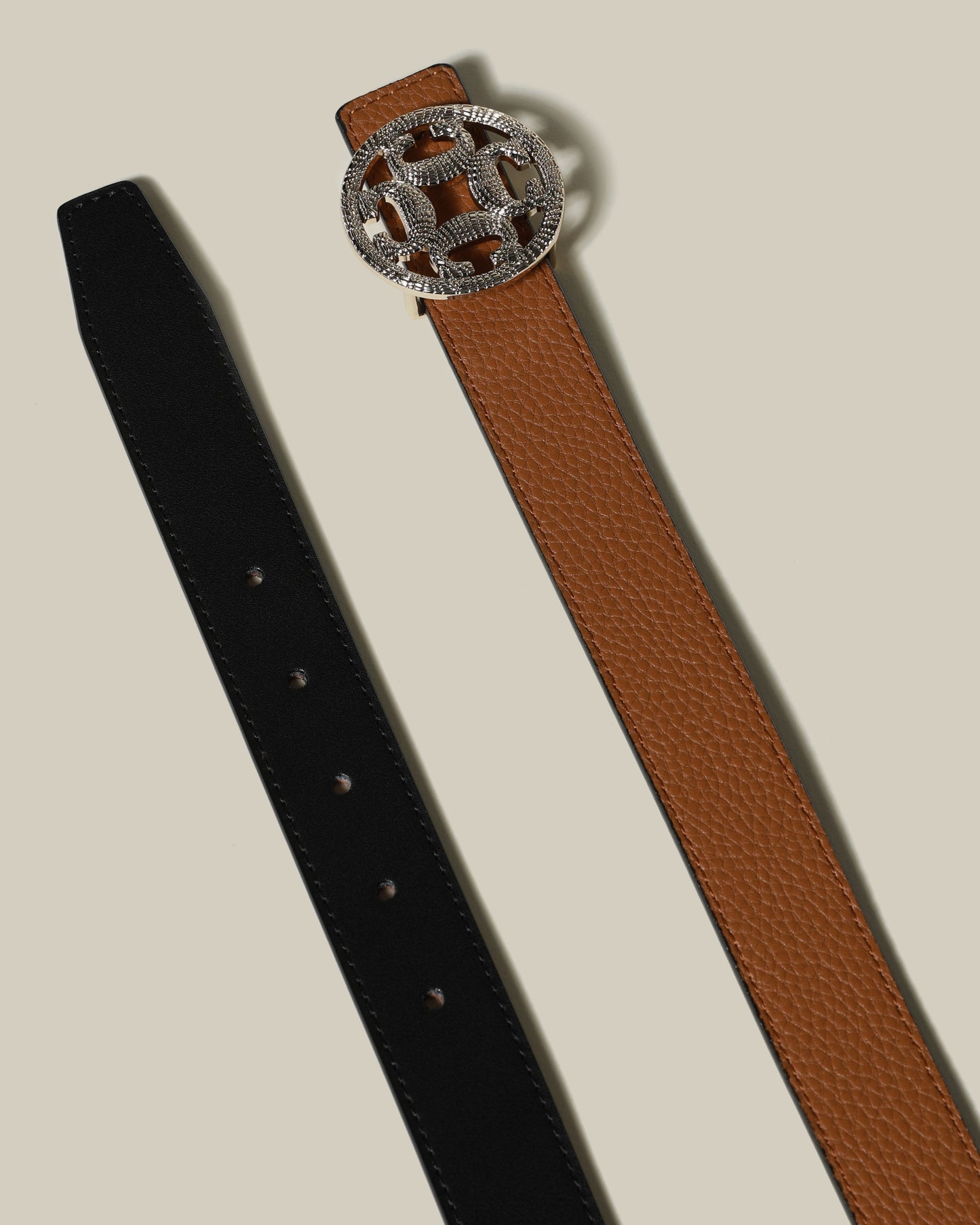 Gold-Tone Monogram Reversible Belt