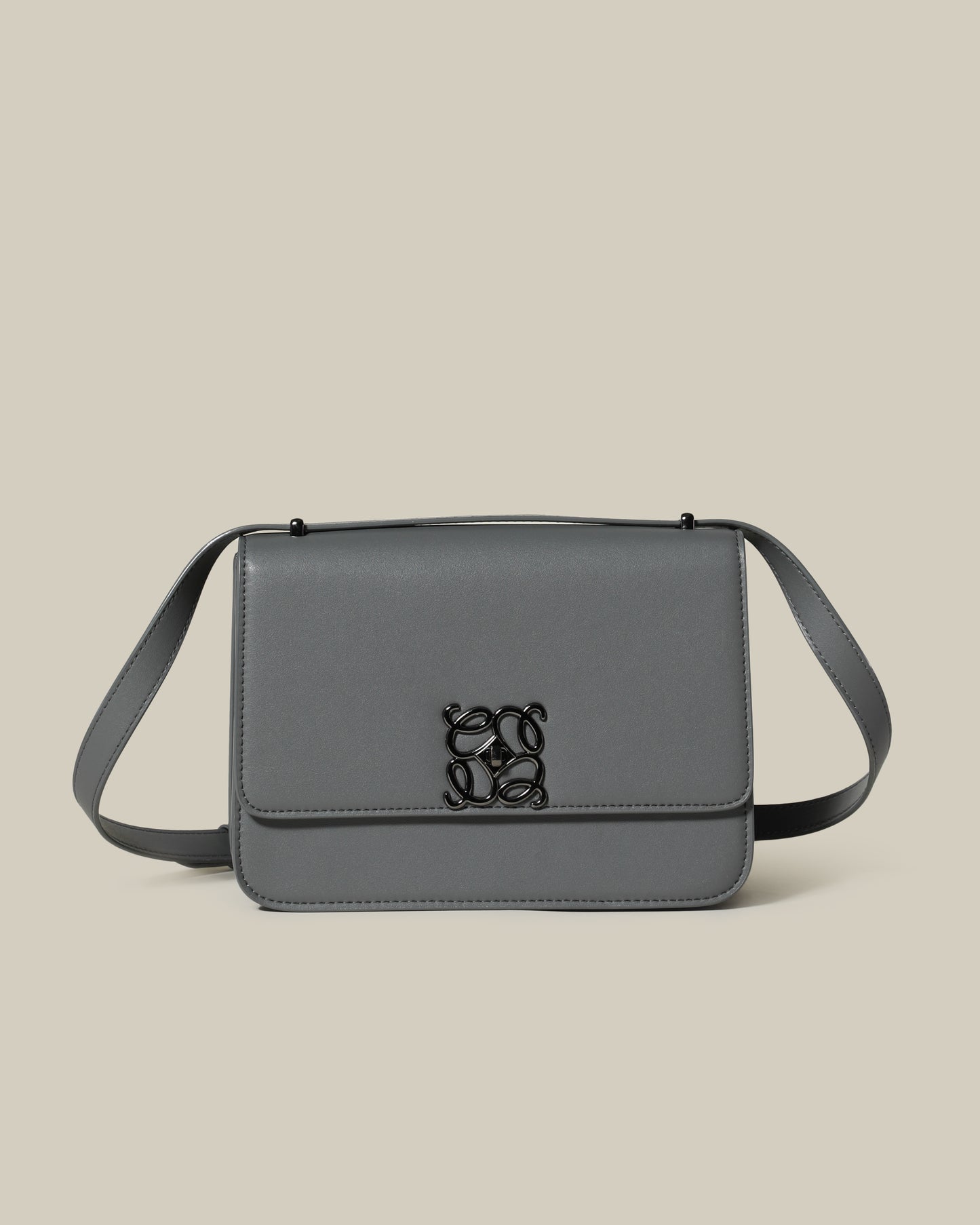 Metal Monogram Embellished Crossbody Bag