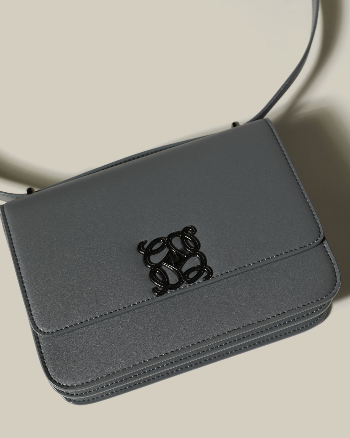 Metal Monogram Embellished Crossbody Bag