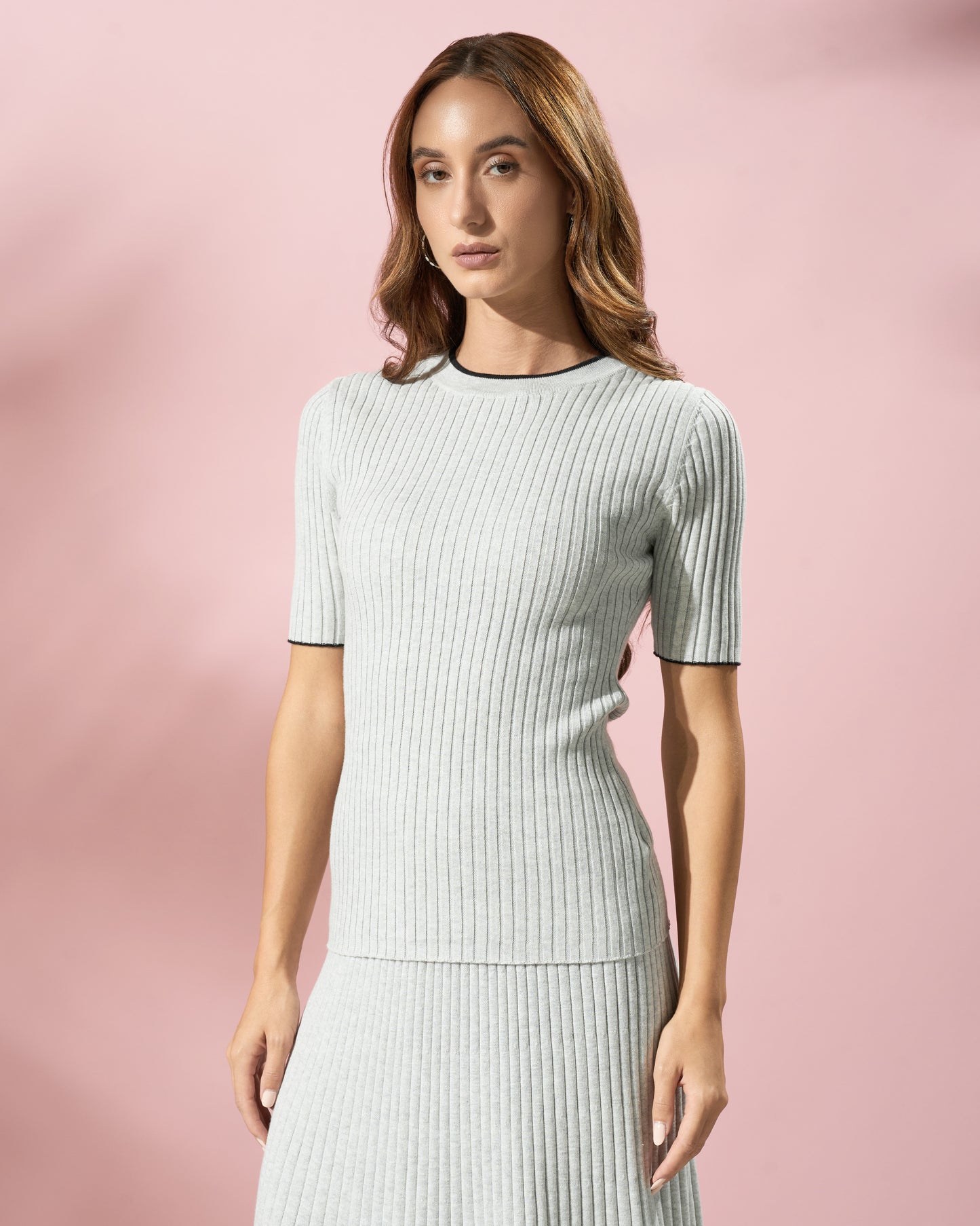 Ribbed Knit Tee