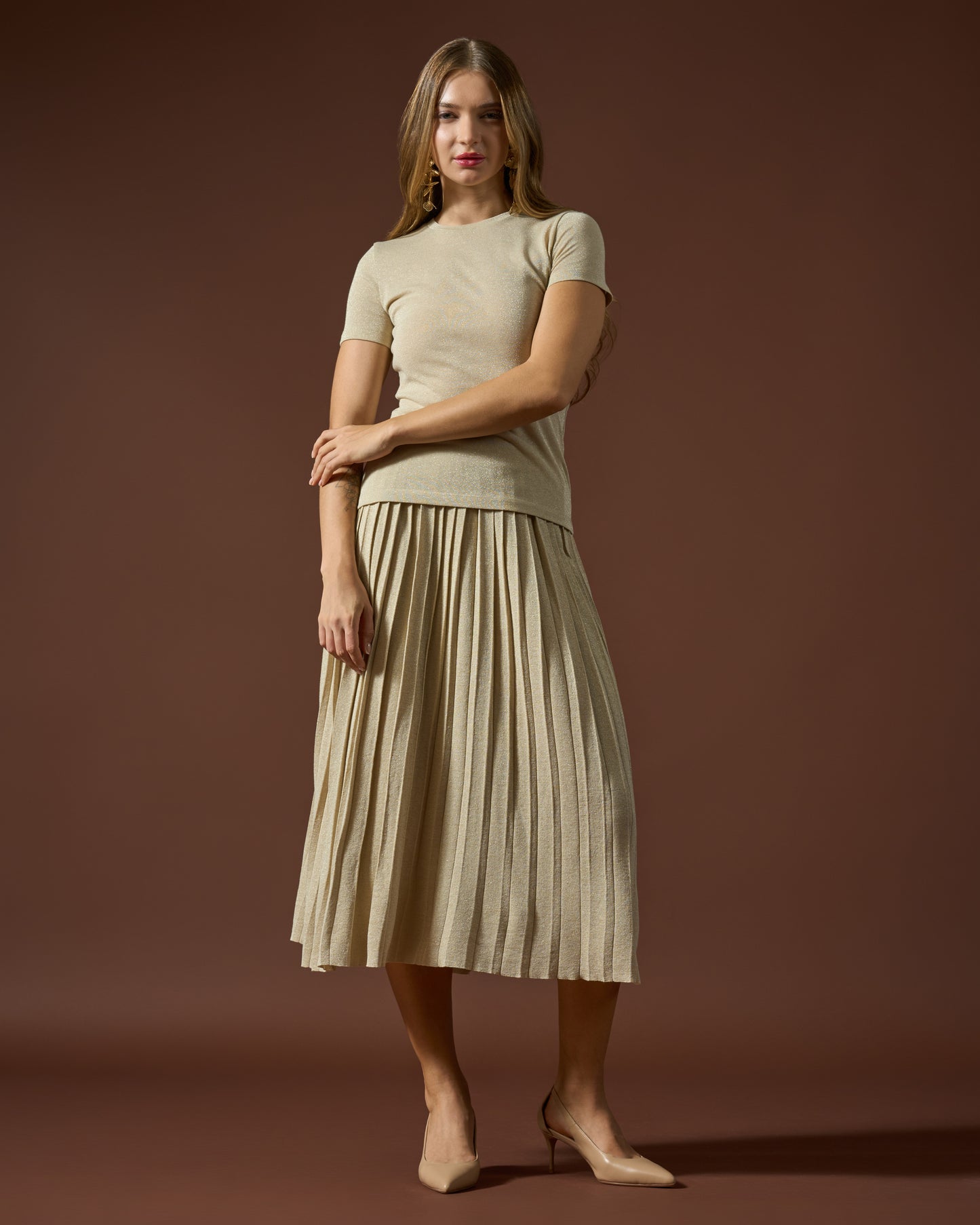 Golden Luxe Knit Top