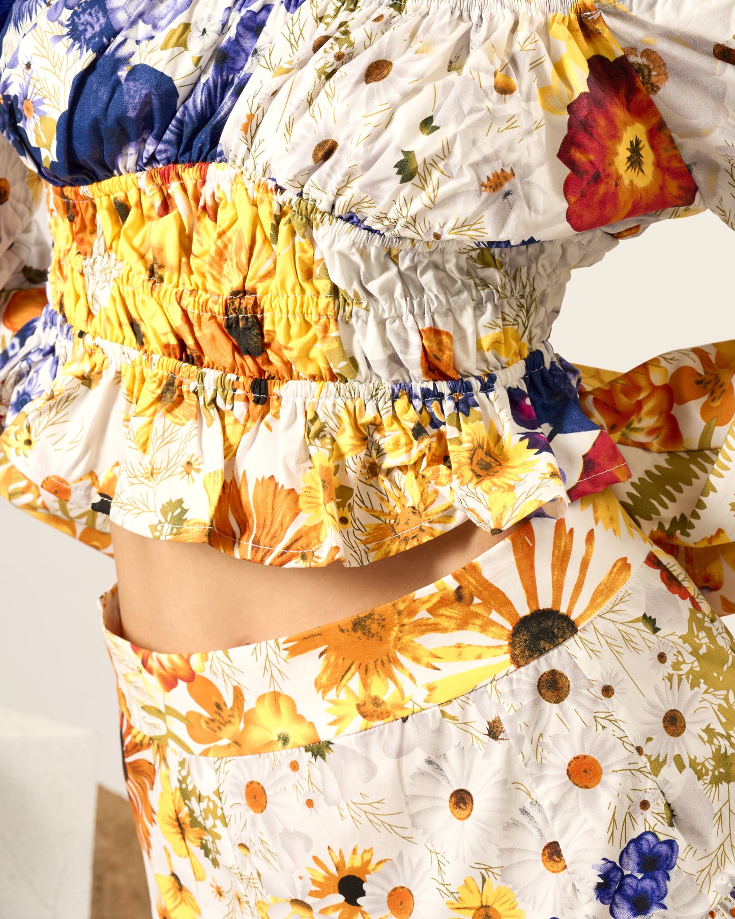 Bright Florals Off-Shoulder Top