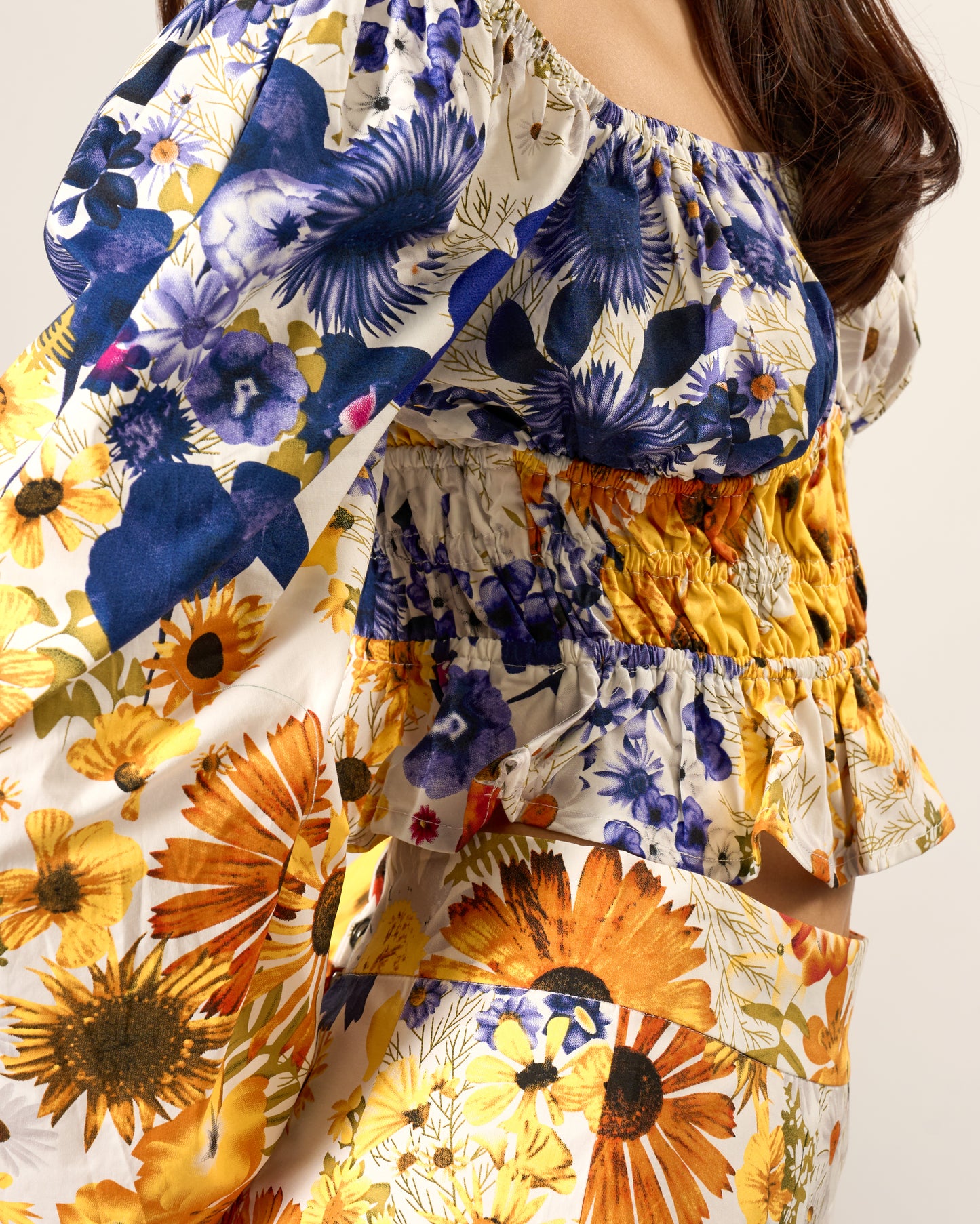 Bright Florals Off-Shoulder Top