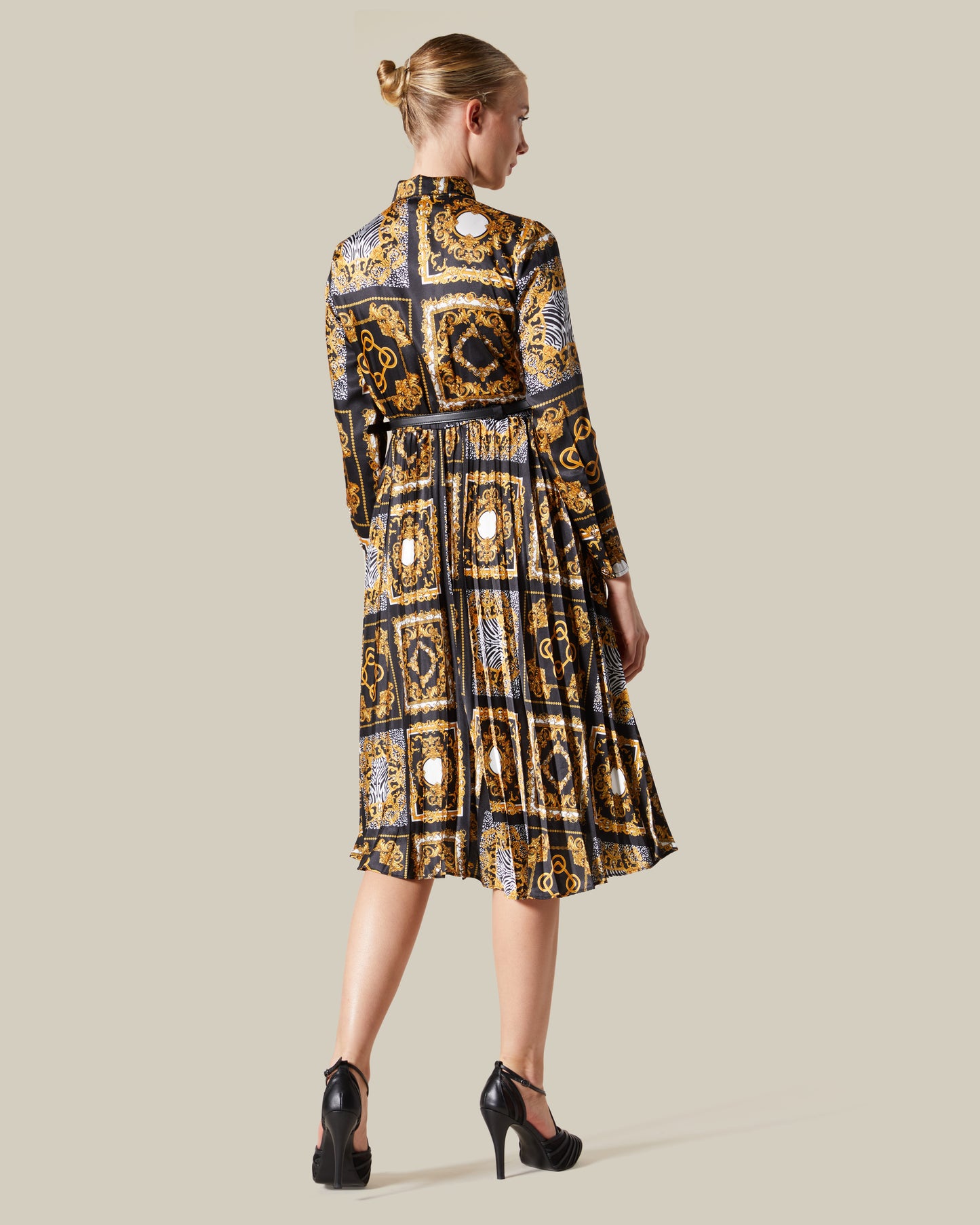 Patchwork Pleated Dress