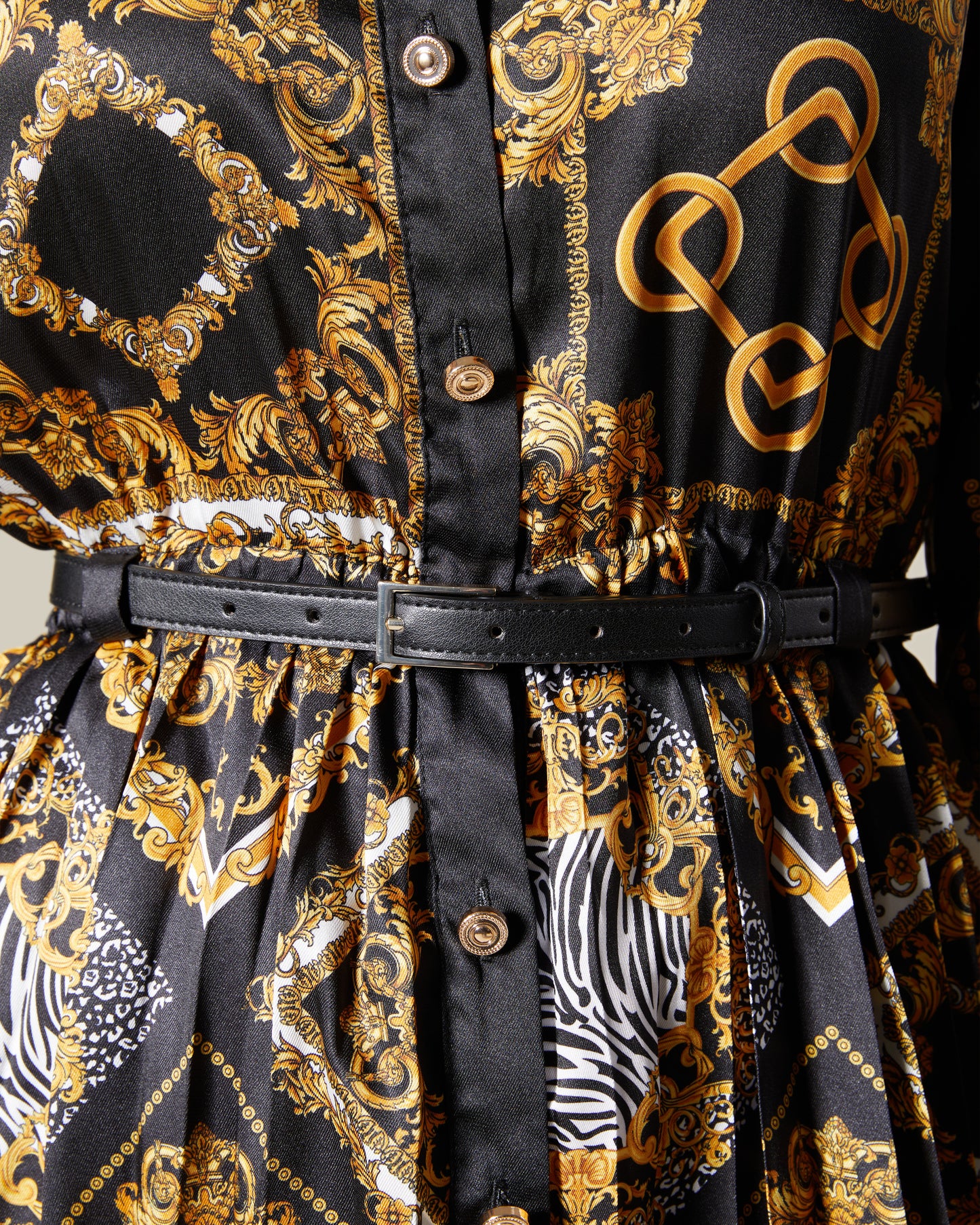 Patchwork Pleated Dress