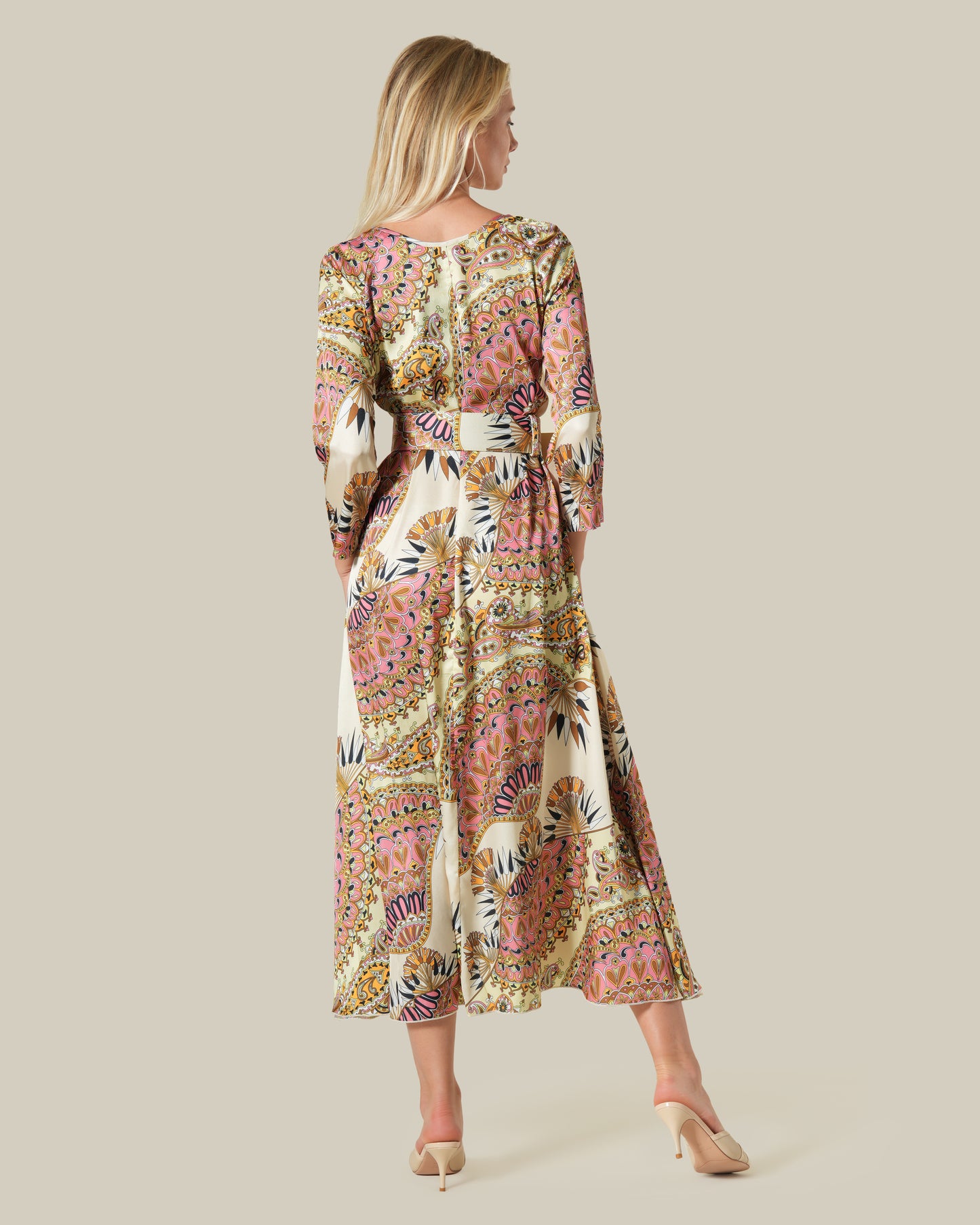 Retro Patterned Loose Maxi Dress