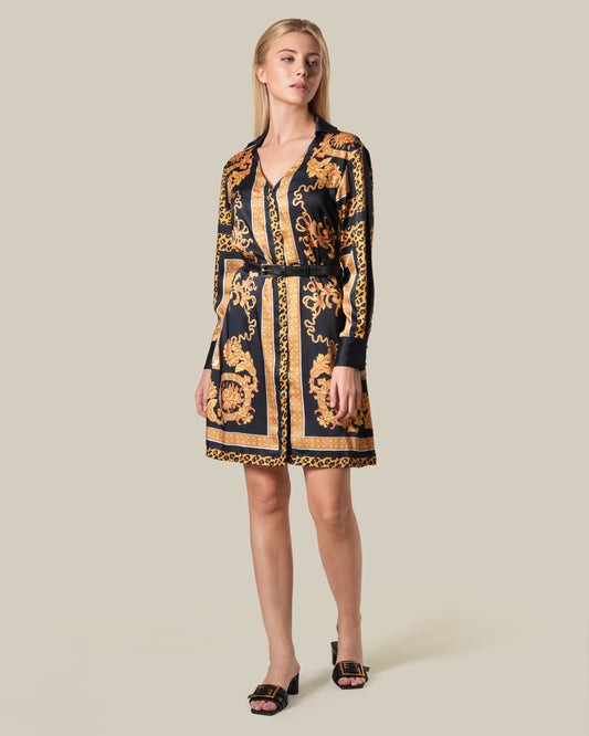 Leopard Baroque Print Mini Dress