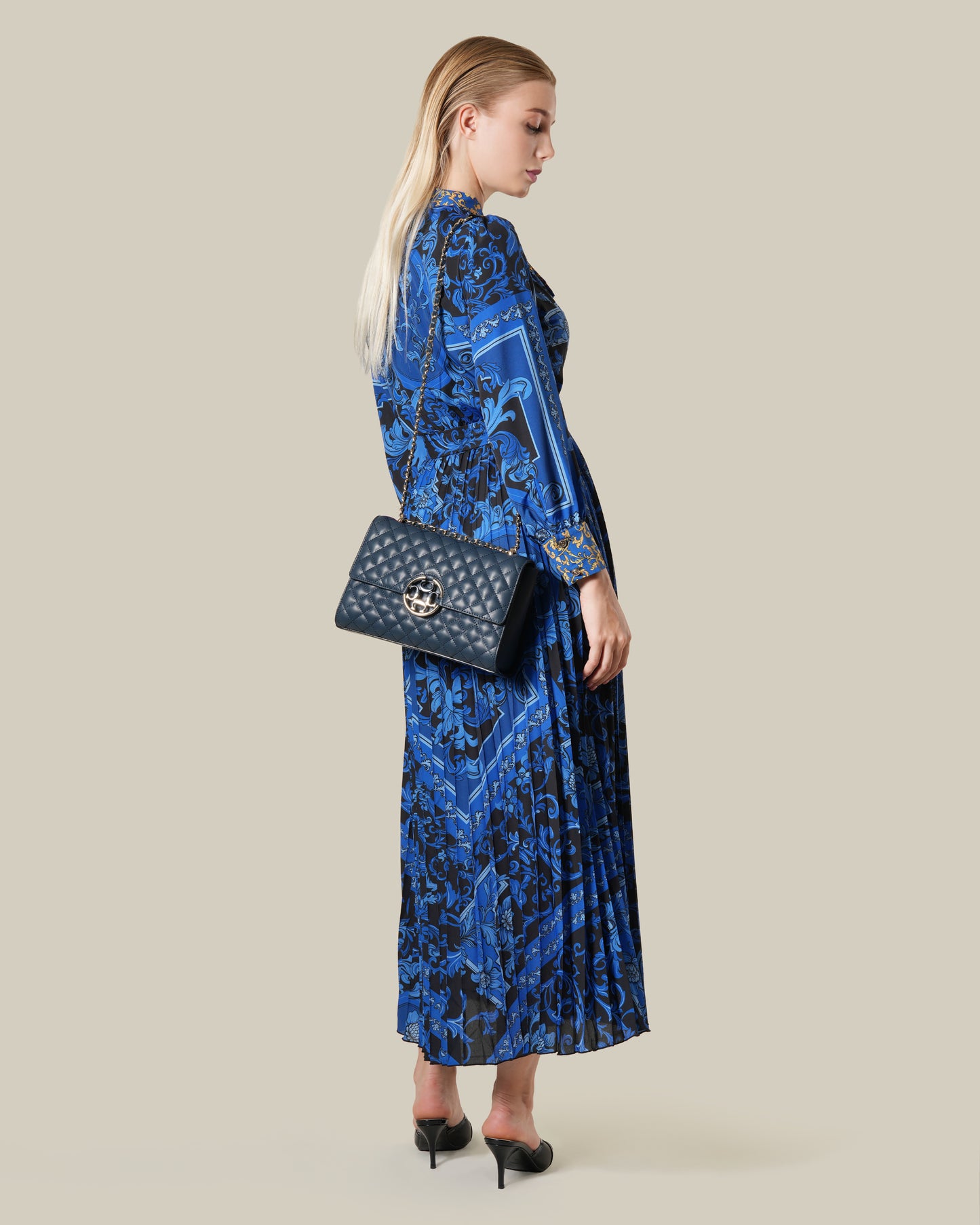 Floral Baroque Print Maxi Dress