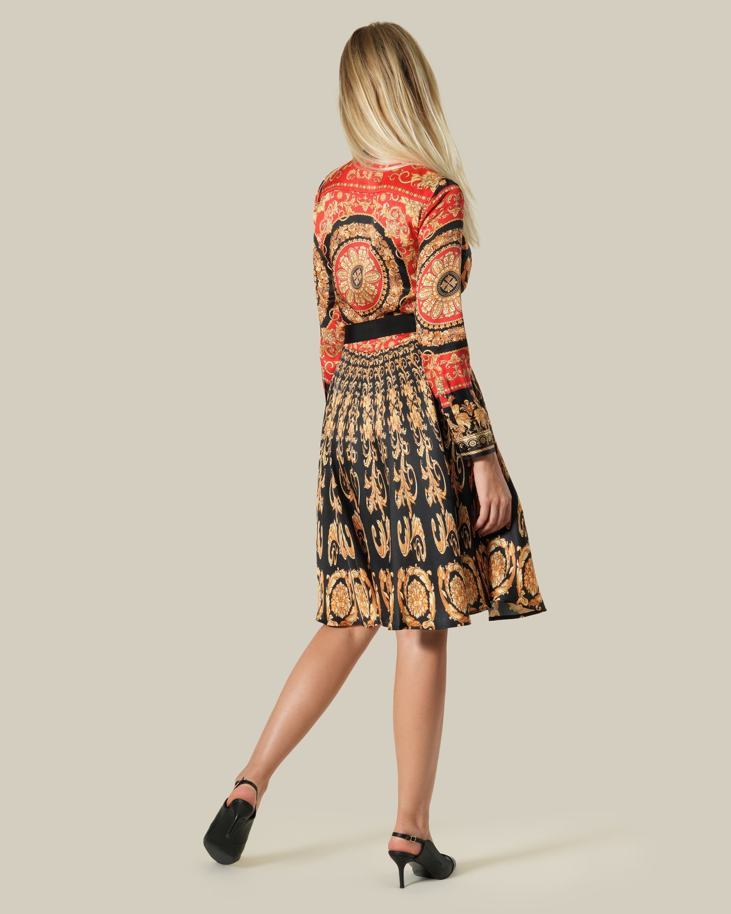 Spanish Baroque Printed Dress