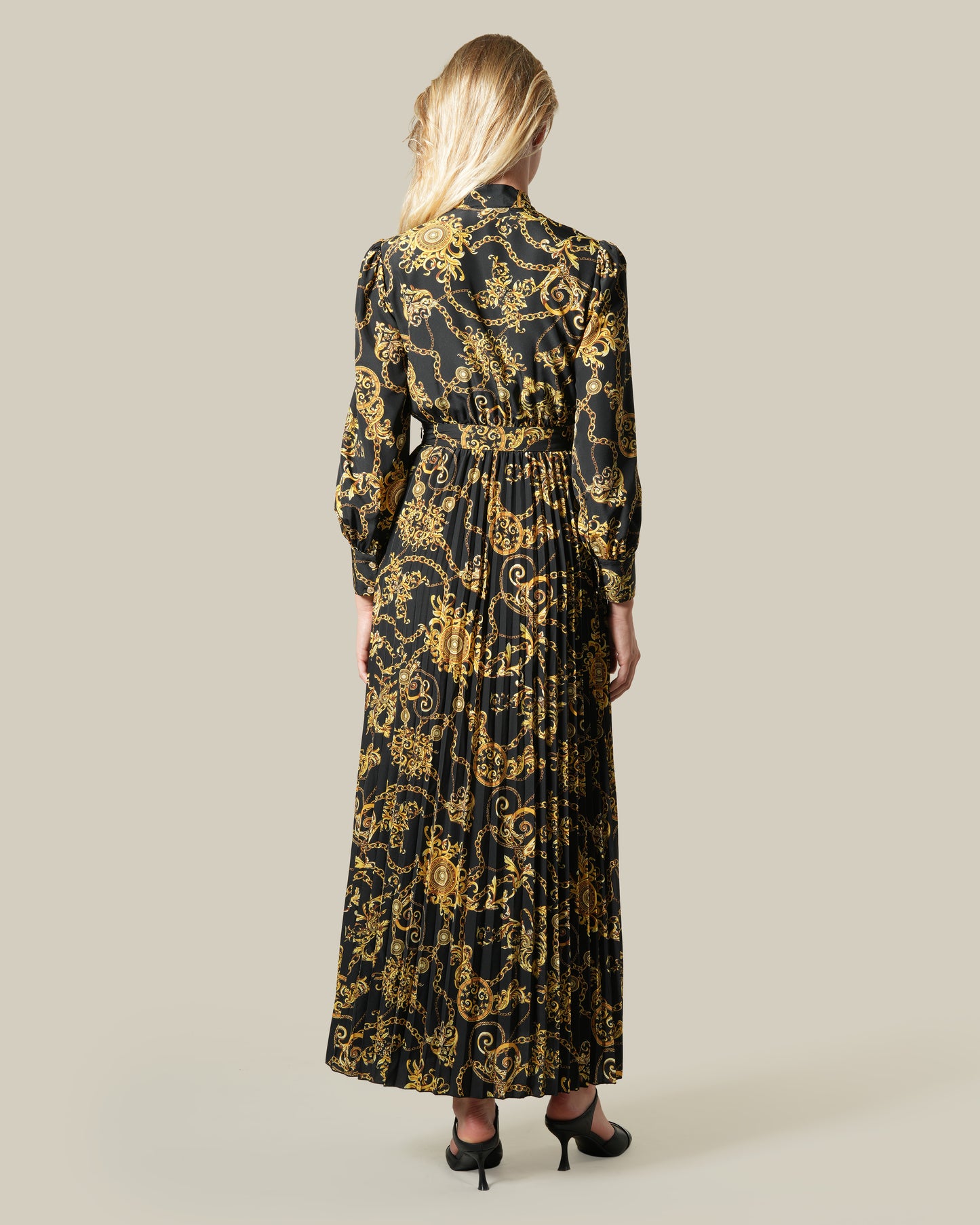 Pleated Baroque Chain Dress