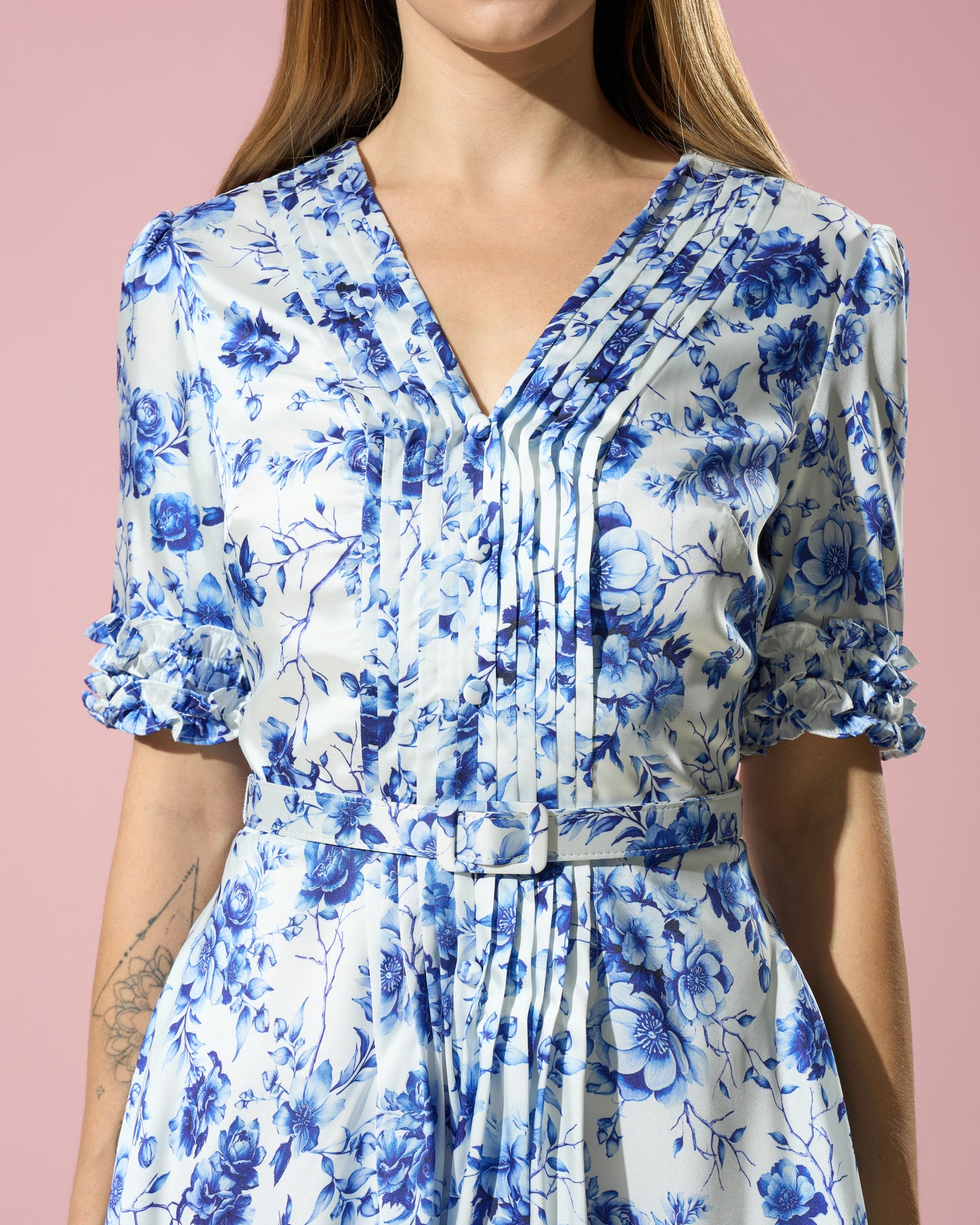 Floral V-Neck Midi Dress
