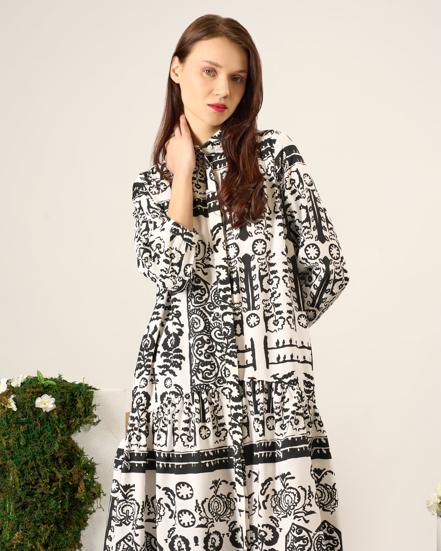 Printed Midi Dress