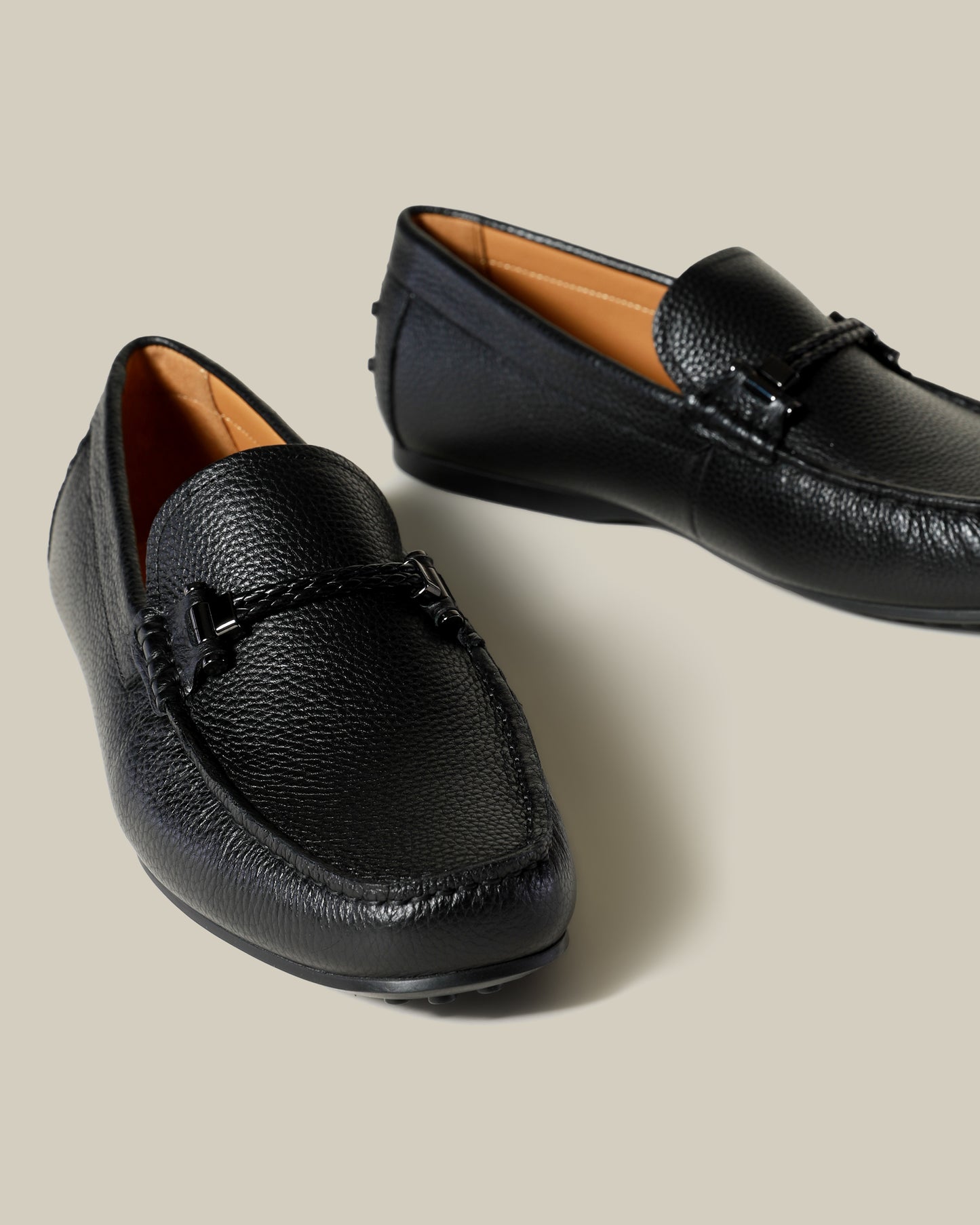 Classic Embellished Leather Moccasins