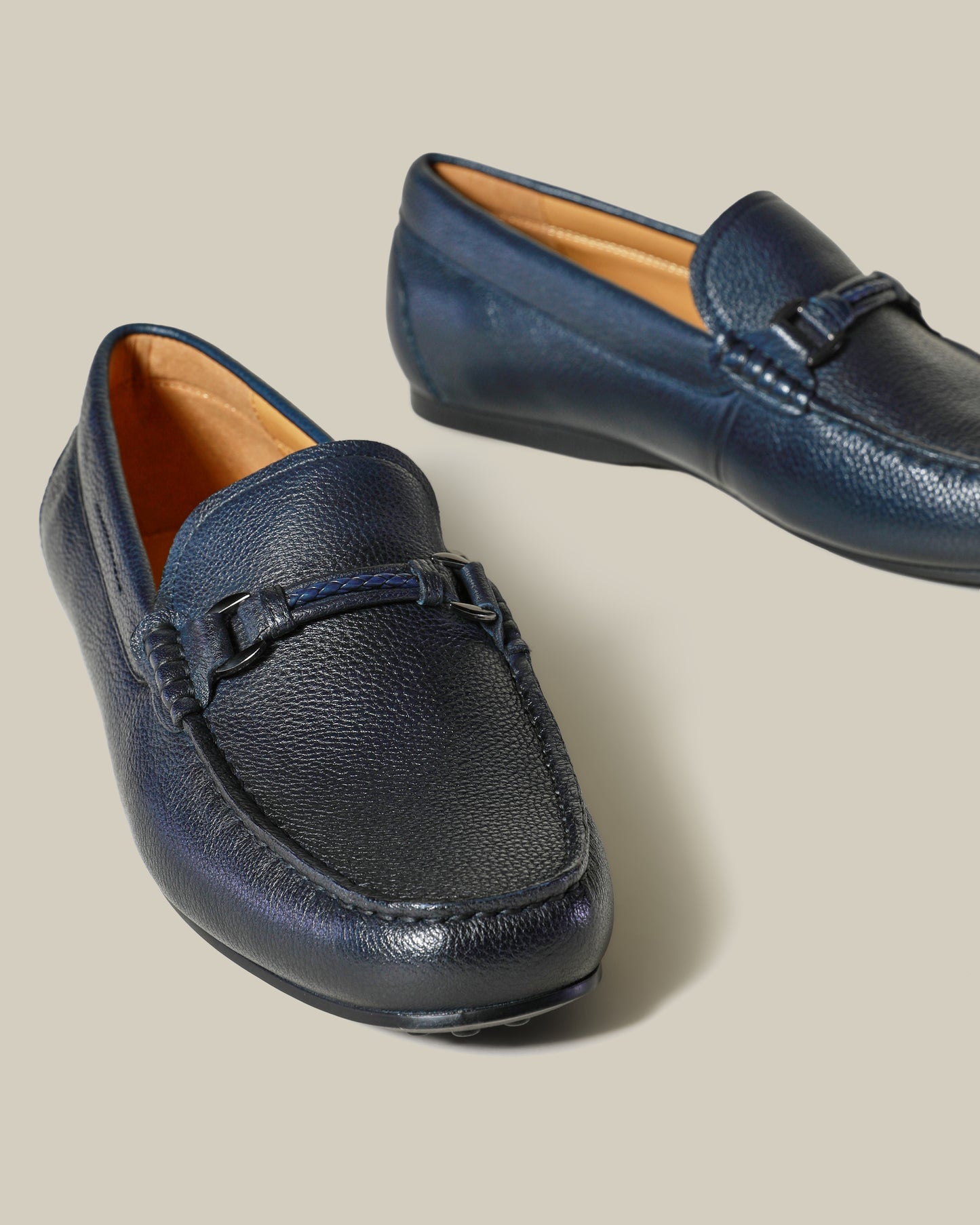 Classic Embellished Leather Moccasins