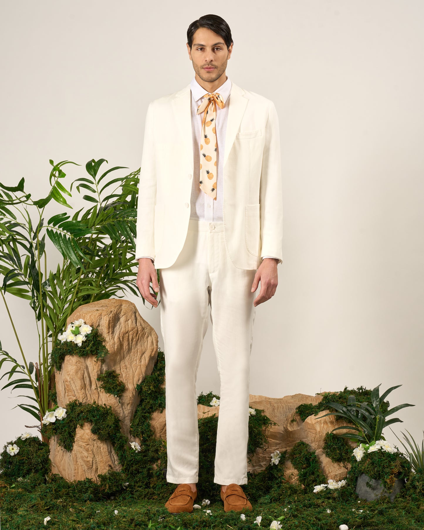 Ivory Linen Blend Sports Jacket