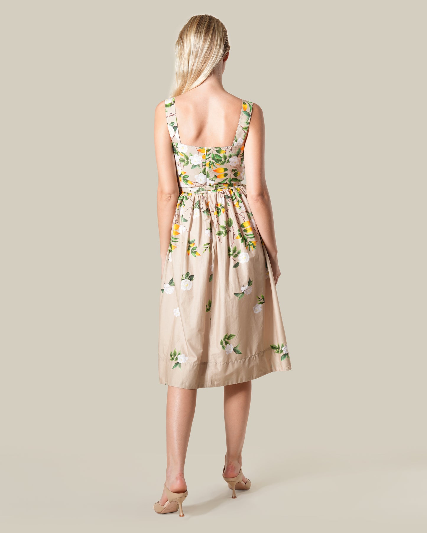 Floral Print Sleeveless Cotton Dress