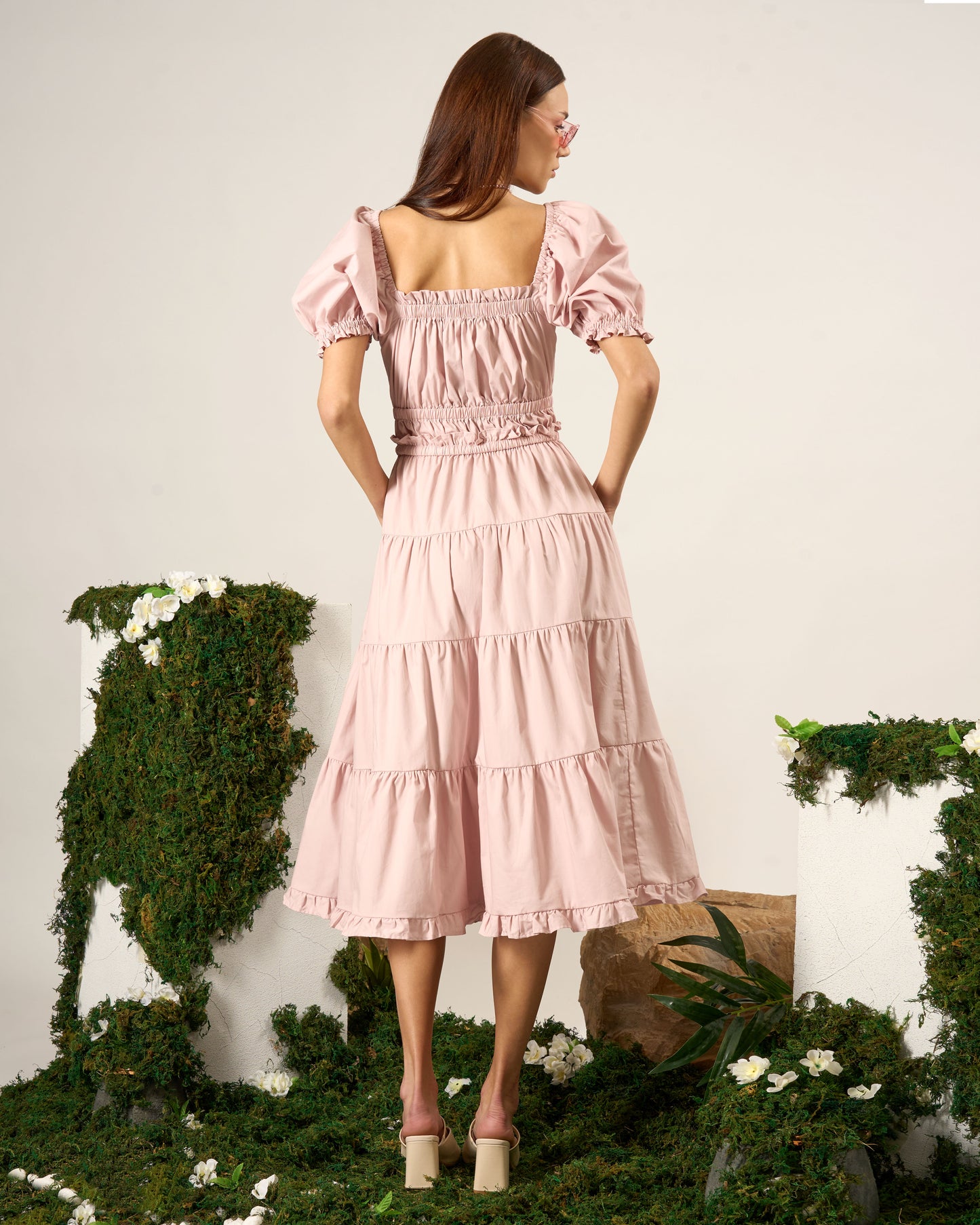Smocked Tiered Midi Dress