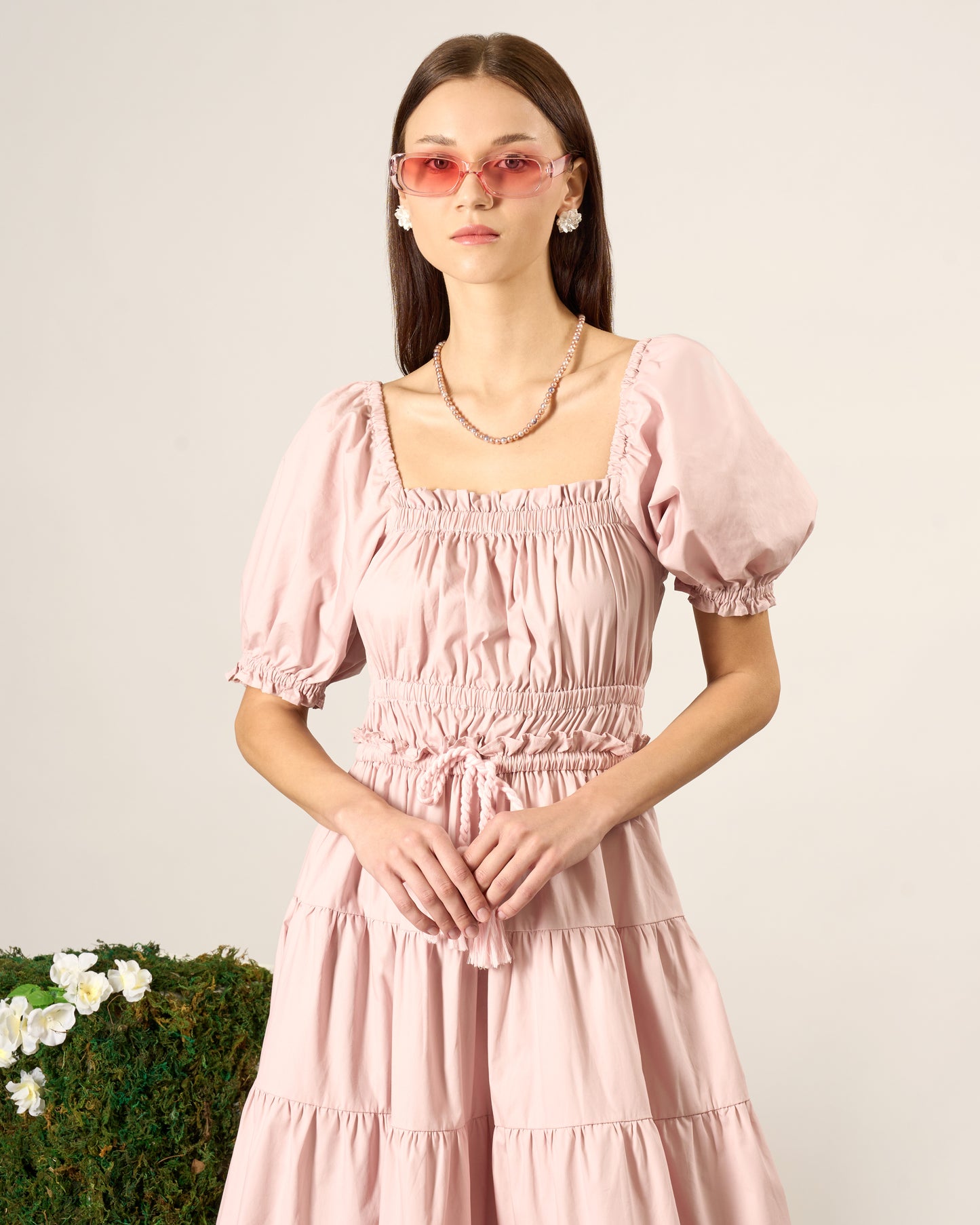 Smocked Tiered Midi Dress