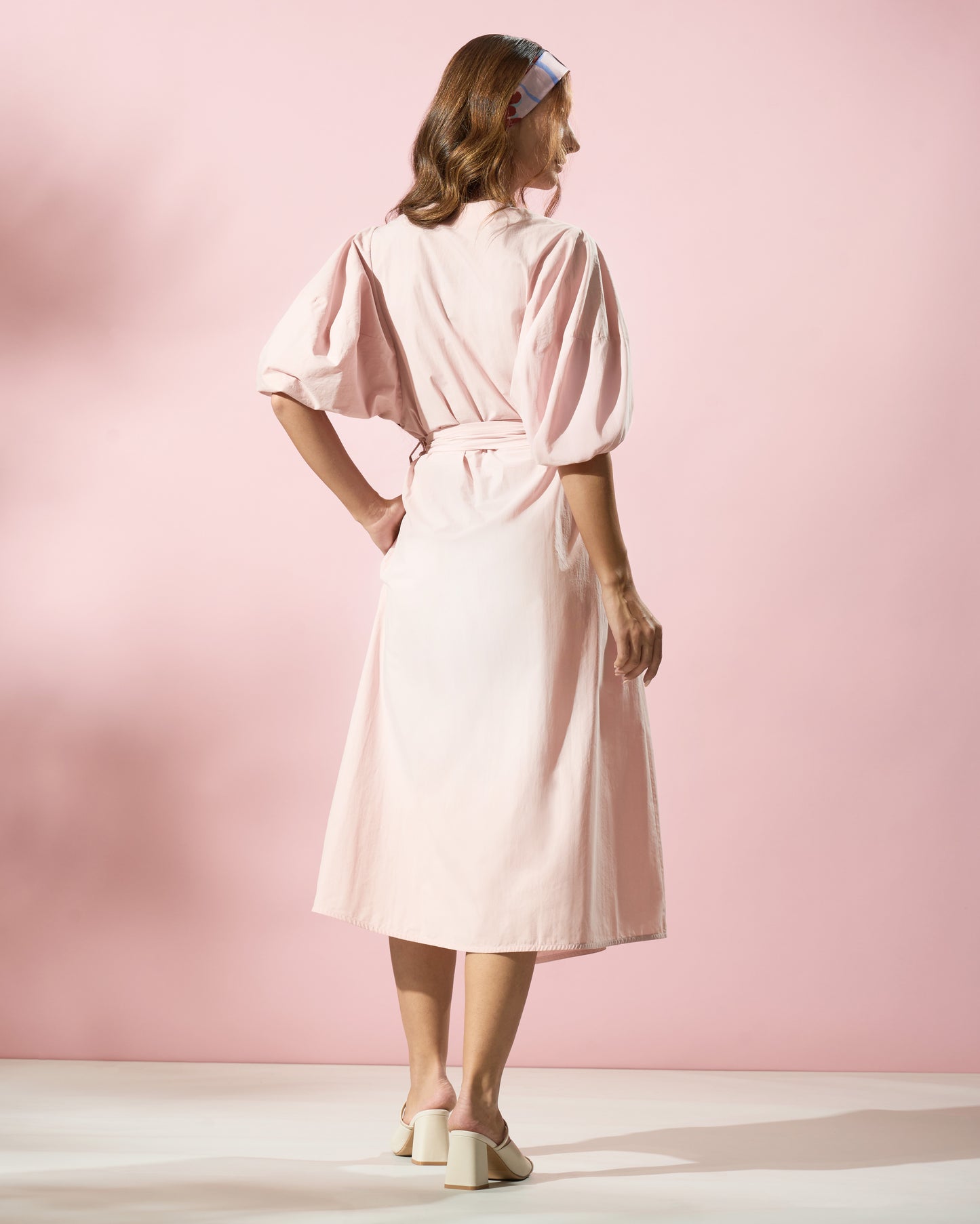 Puff Sleeves Midi Dress