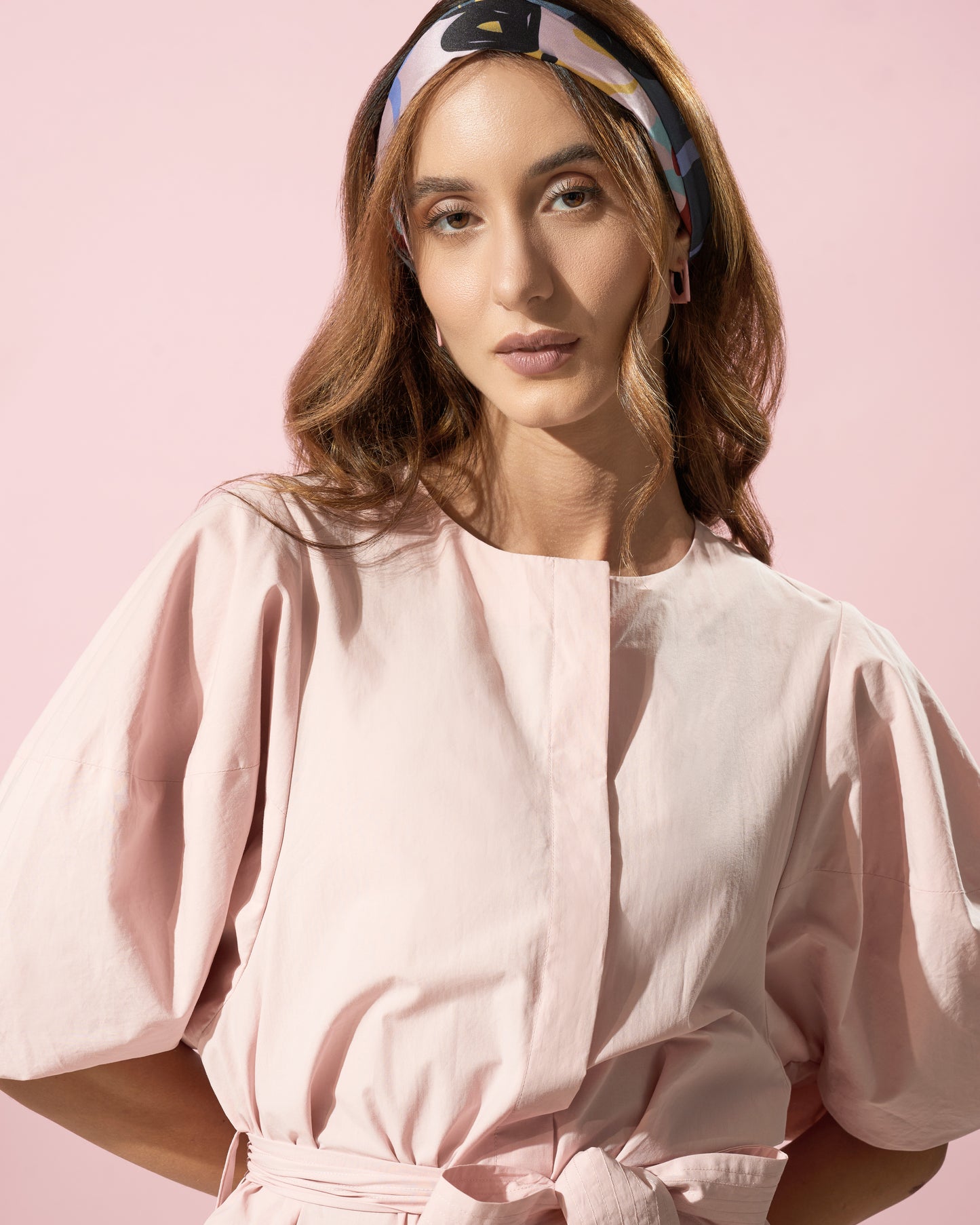 Puff Sleeves Midi Dress