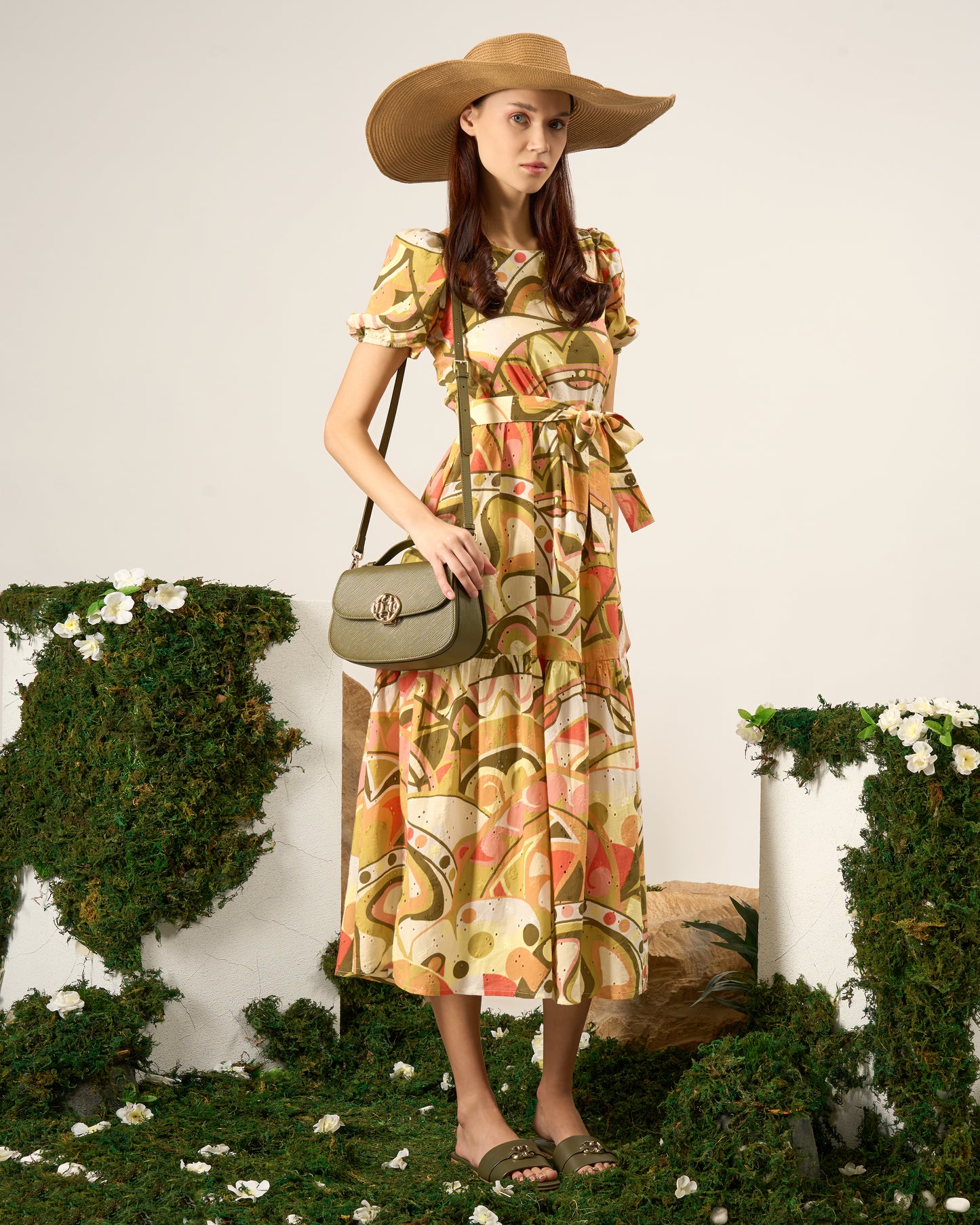 Retro Inspired Print Cotton Dress