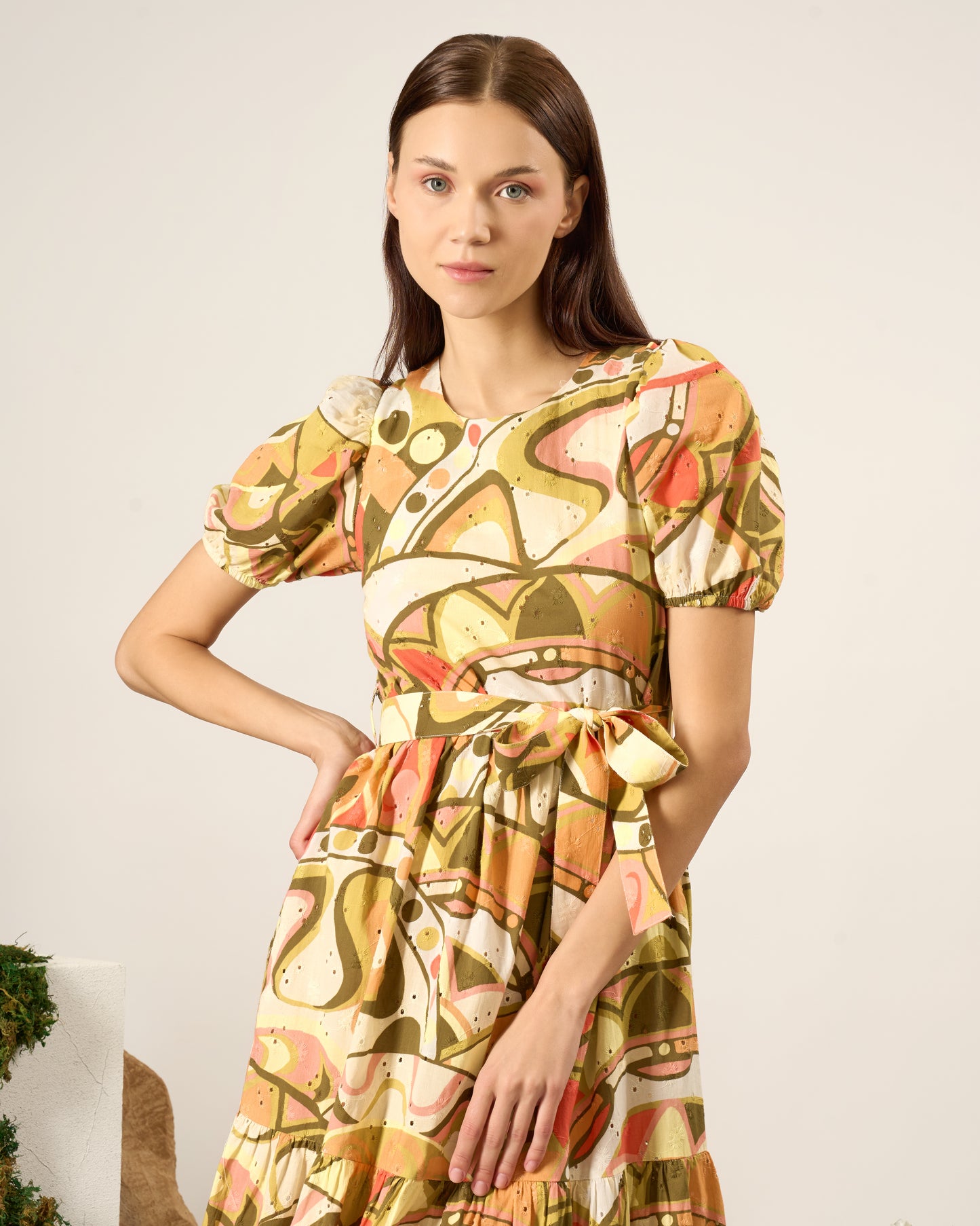 Retro Inspired Print Cotton Dress