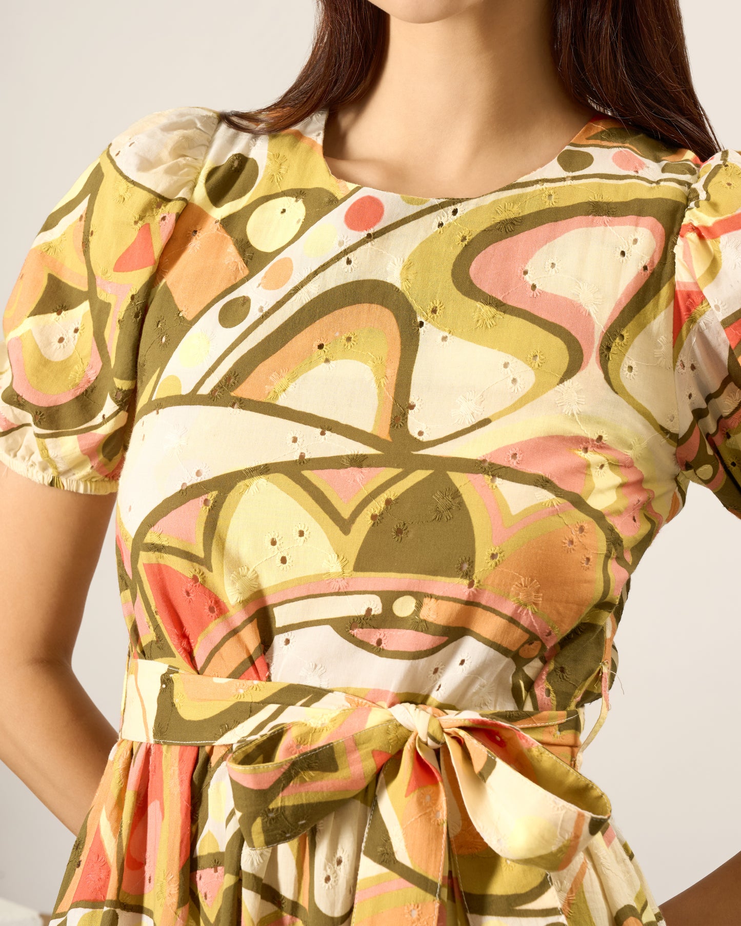 Retro Inspired Print Cotton Dress