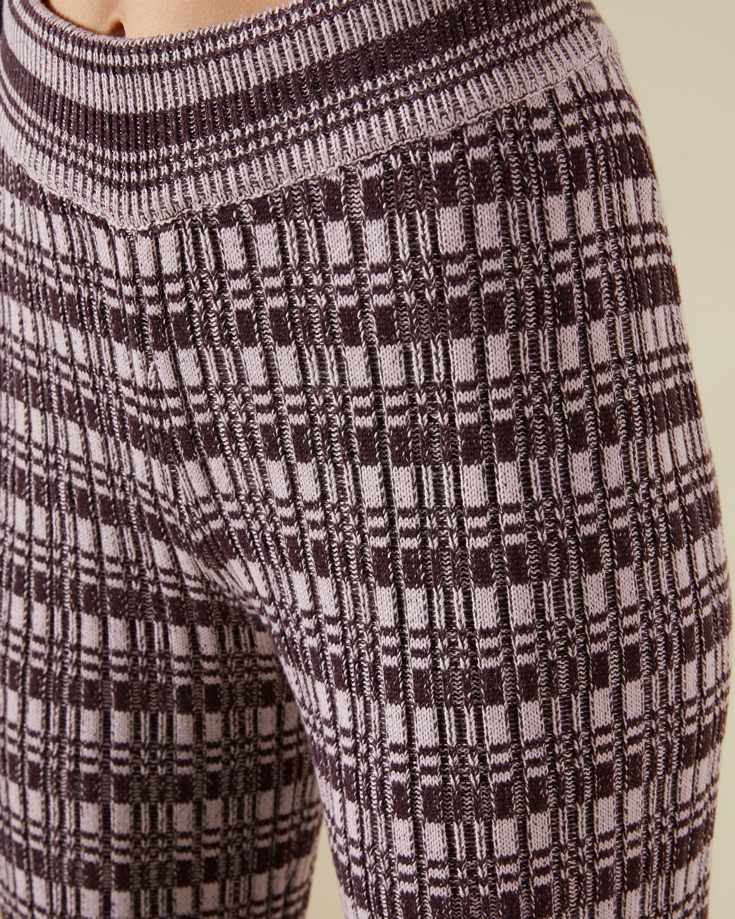 Checked Knitted Pants