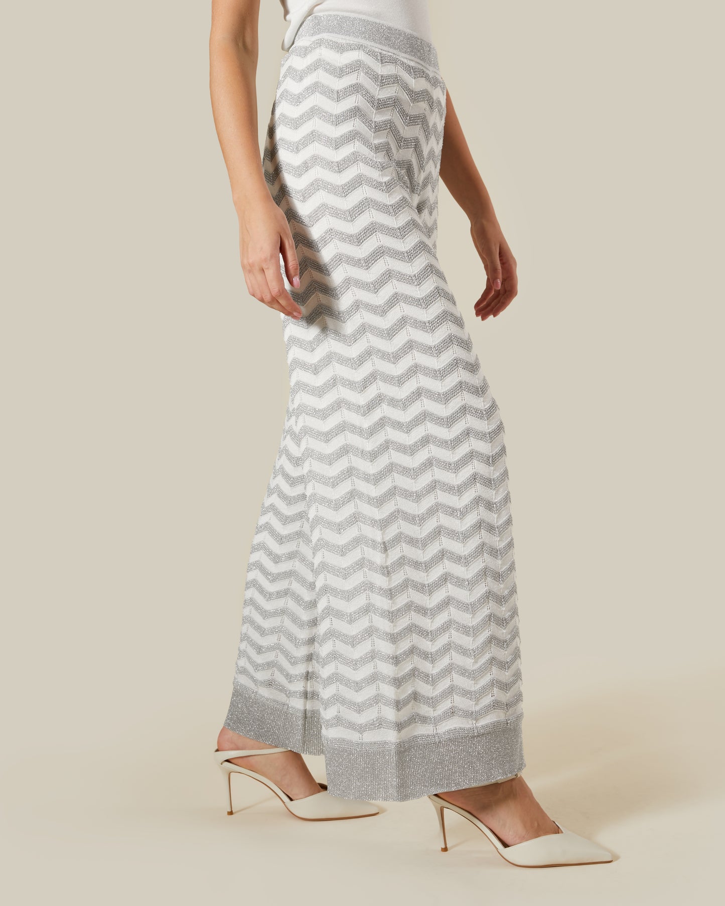 Zig-Zag Patterned Drawstring Pants