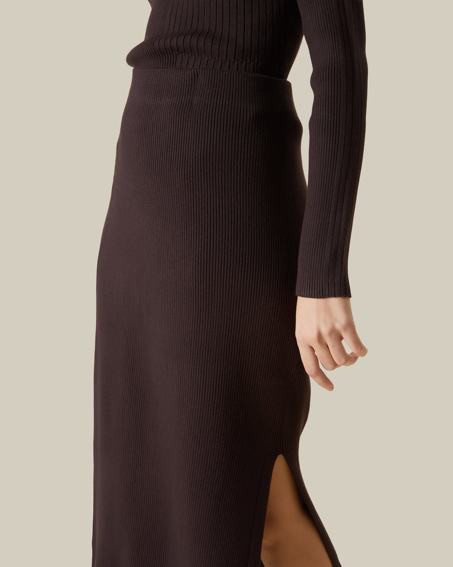 Solid Tone Ribbed Skirt