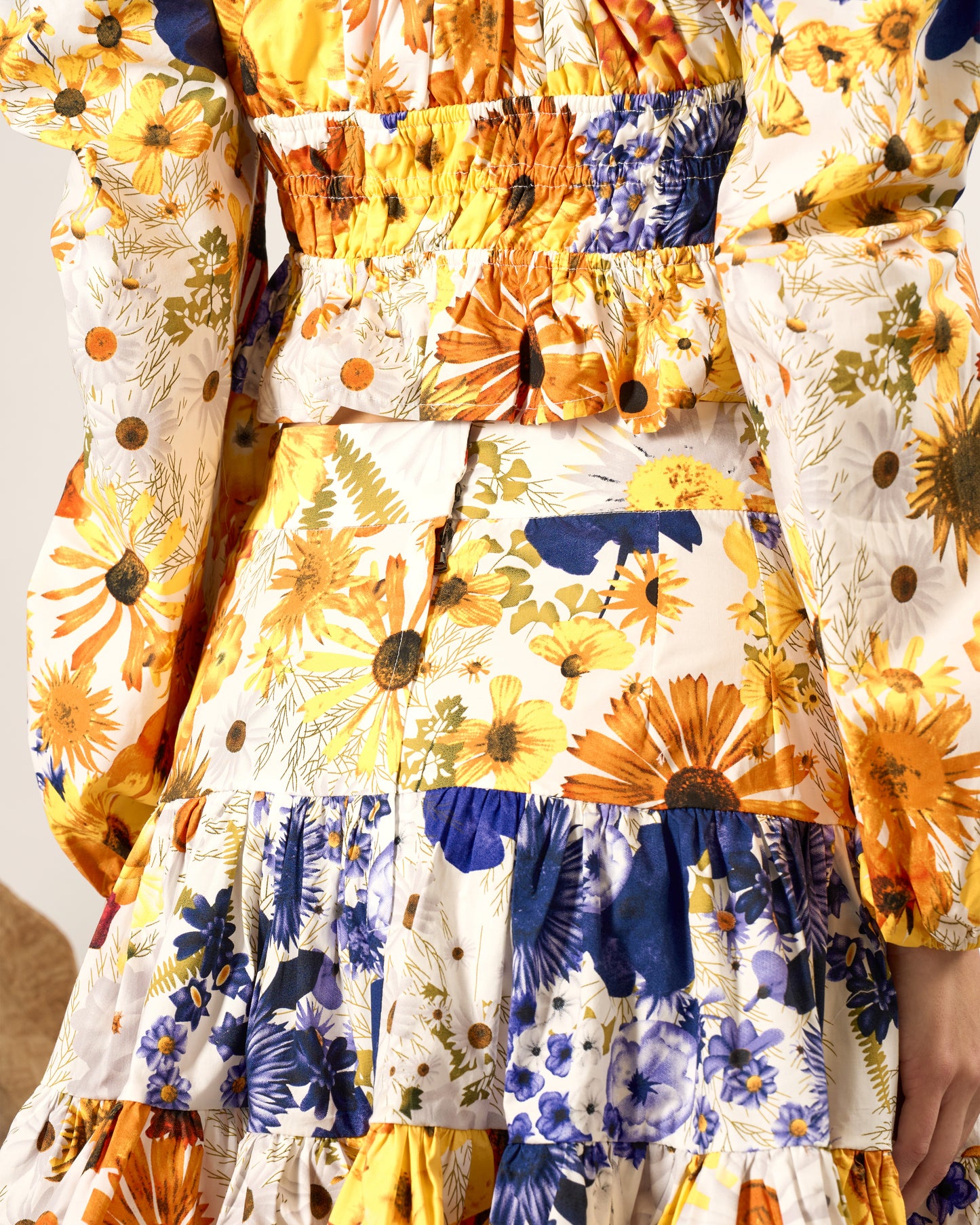 Bright Florals Tiered Skirt