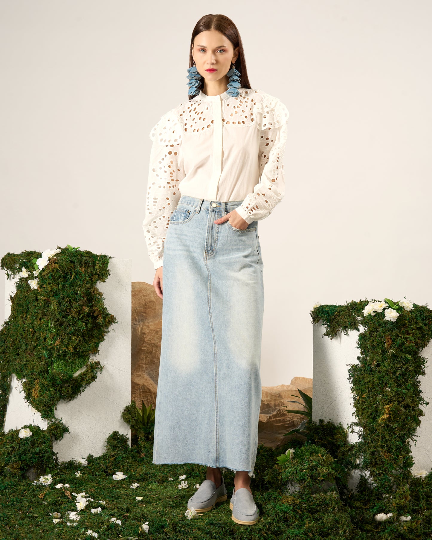 Light Wash Denim Skirt