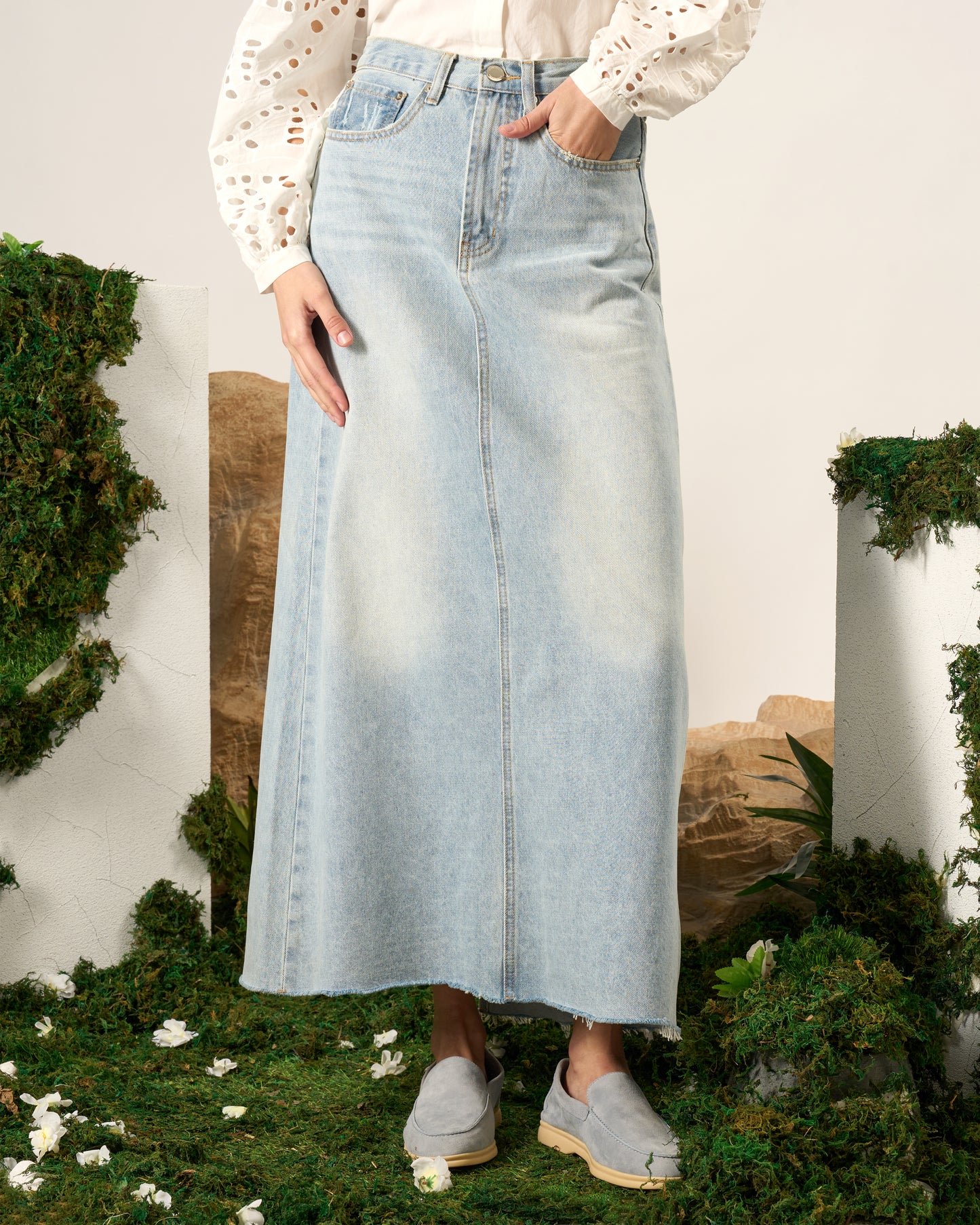 Light Wash Denim Skirt