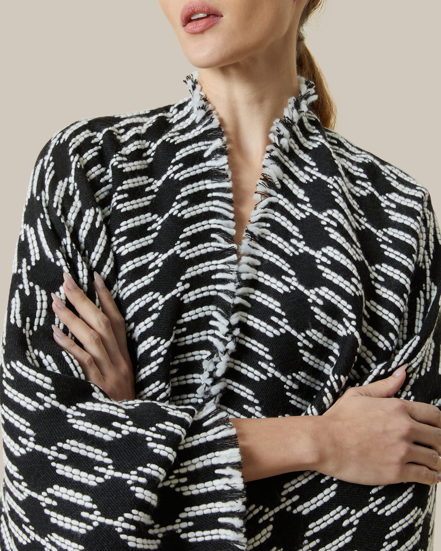 Fringe Patterned Poncho