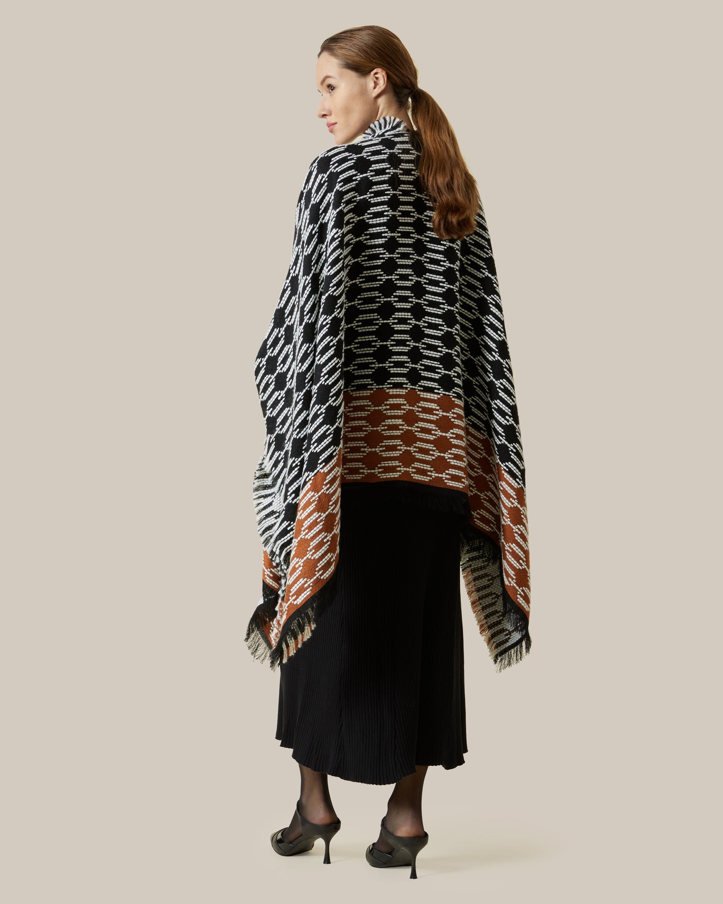 Fringe Patterned Poncho