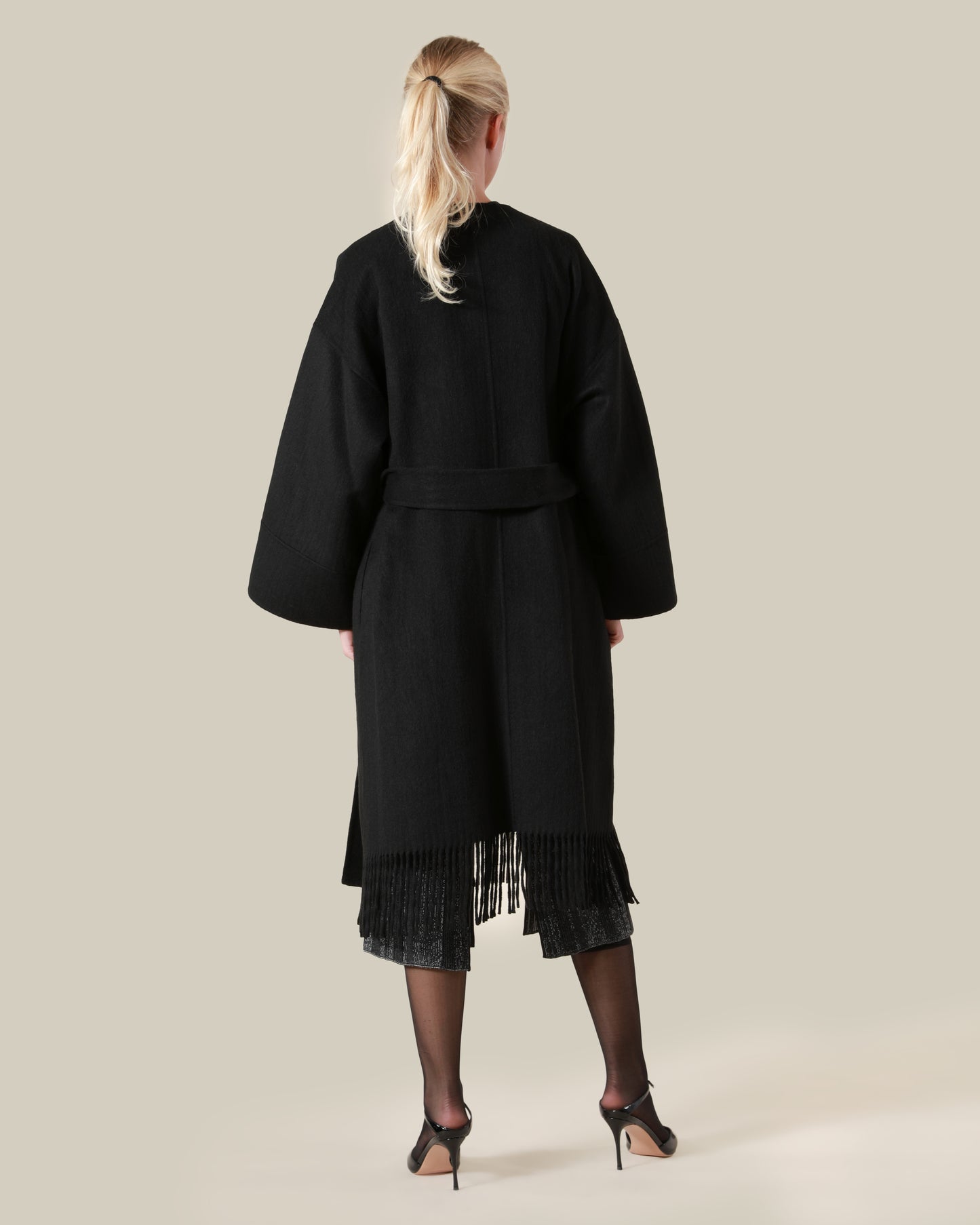 Fringed Wool Coat