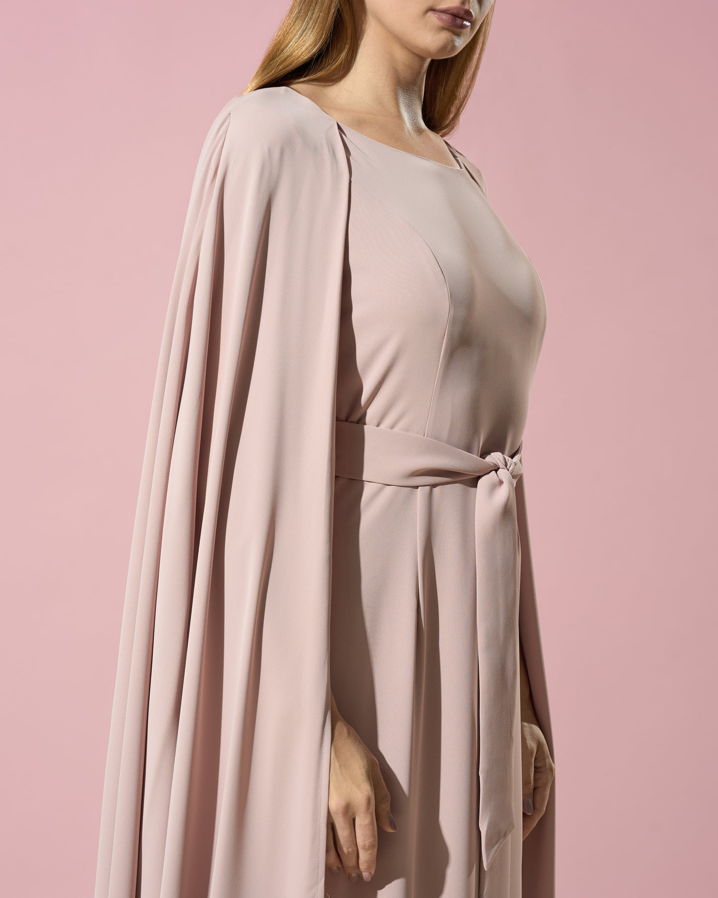 Blush Flow Cape Kaftan Dress