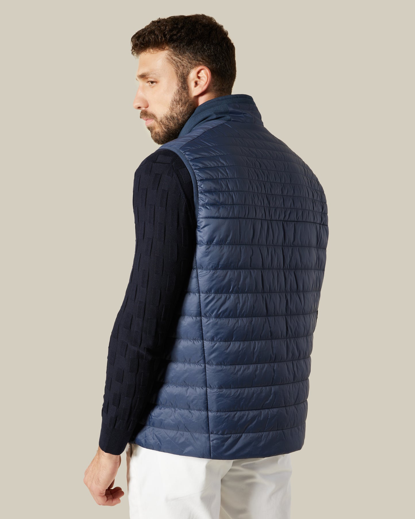 Monochrome Knit and Quilt Vest