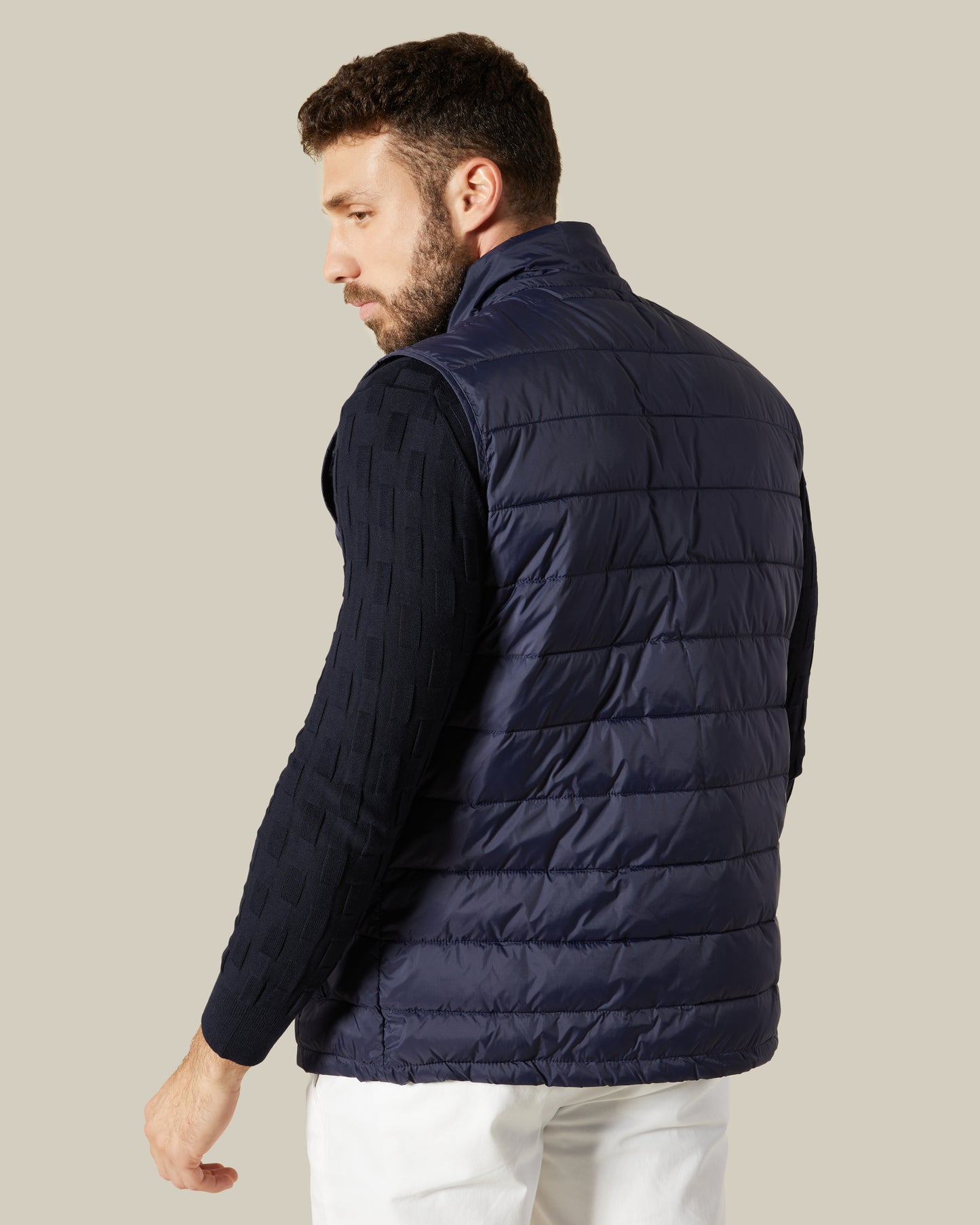 Monochrome Knit and Quilt Vest