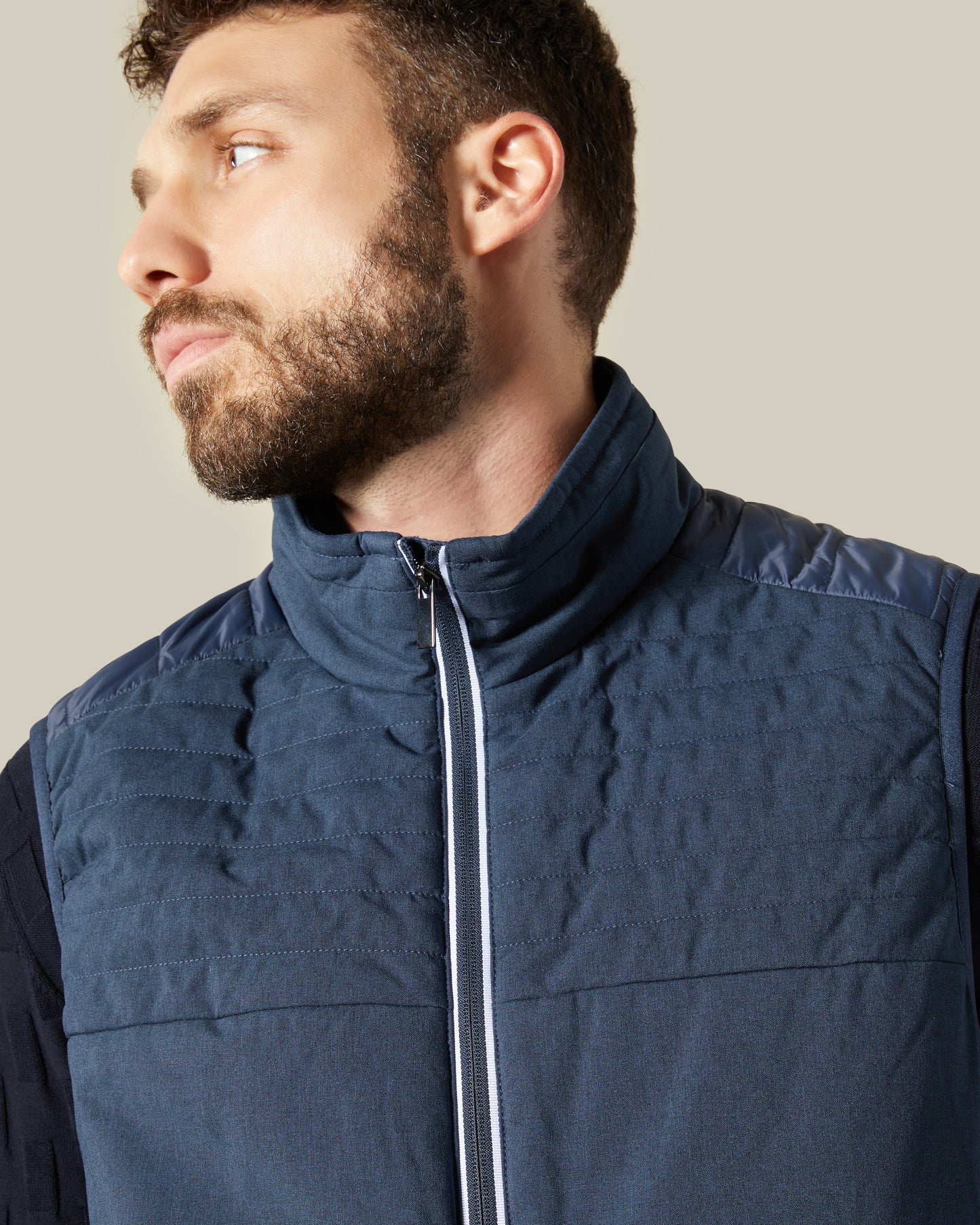 Monochrome Knit and Quilt Vest