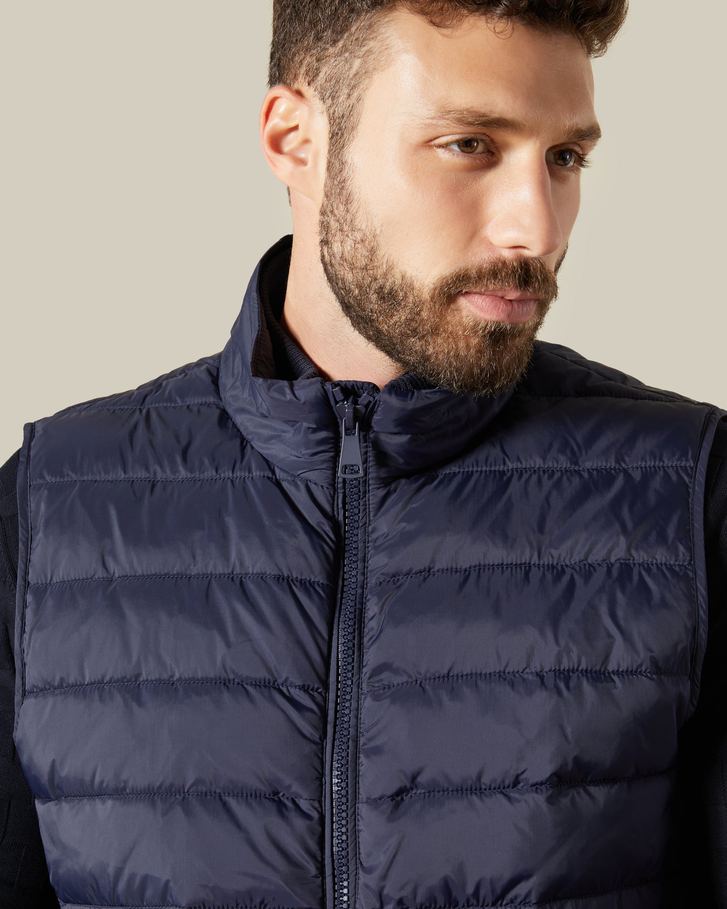Monochrome Knit and Quilt Vest