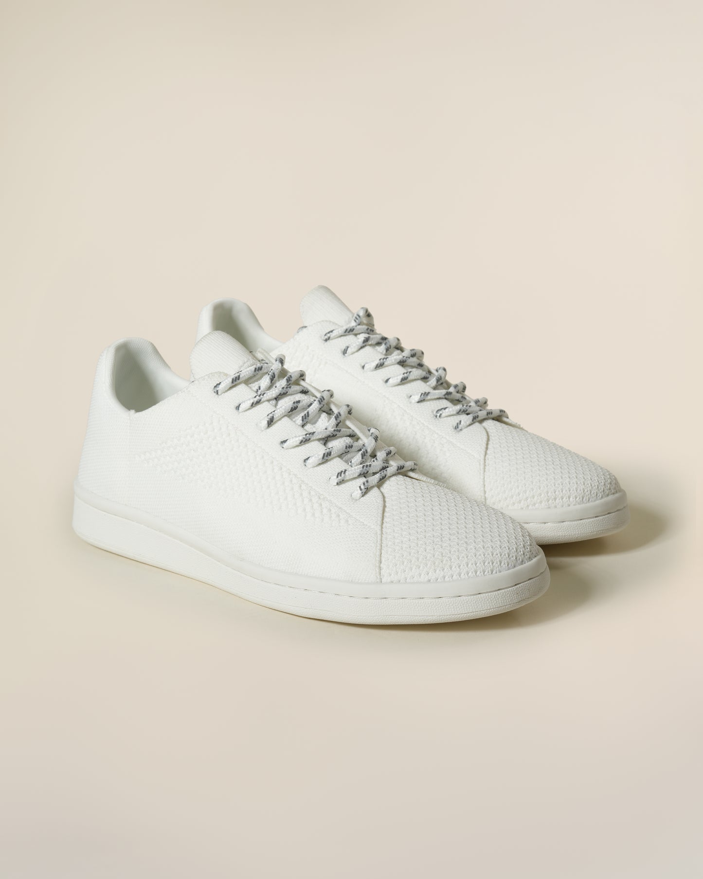 White Lace-Up Sneakers
