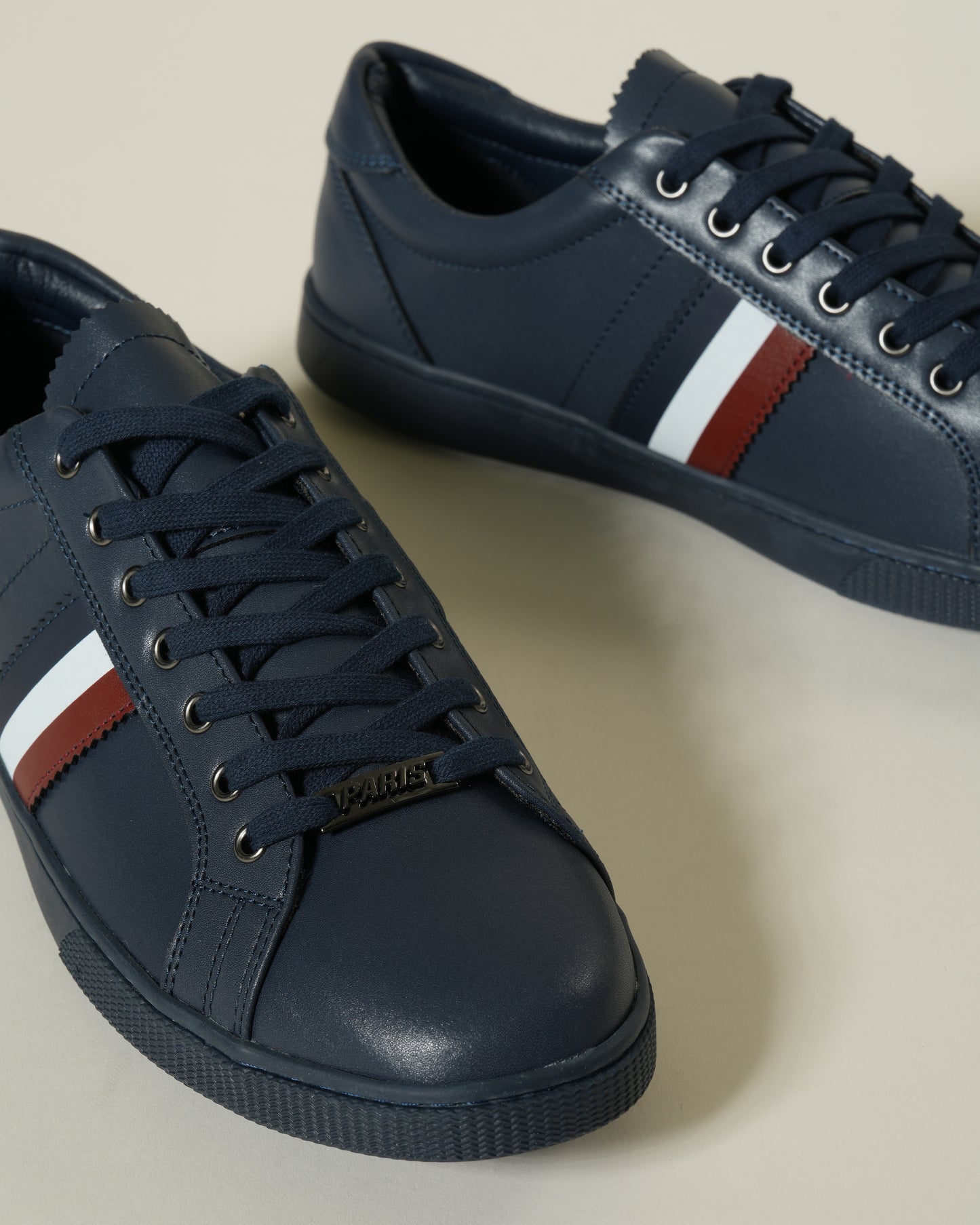 Striped Leather Sneakers